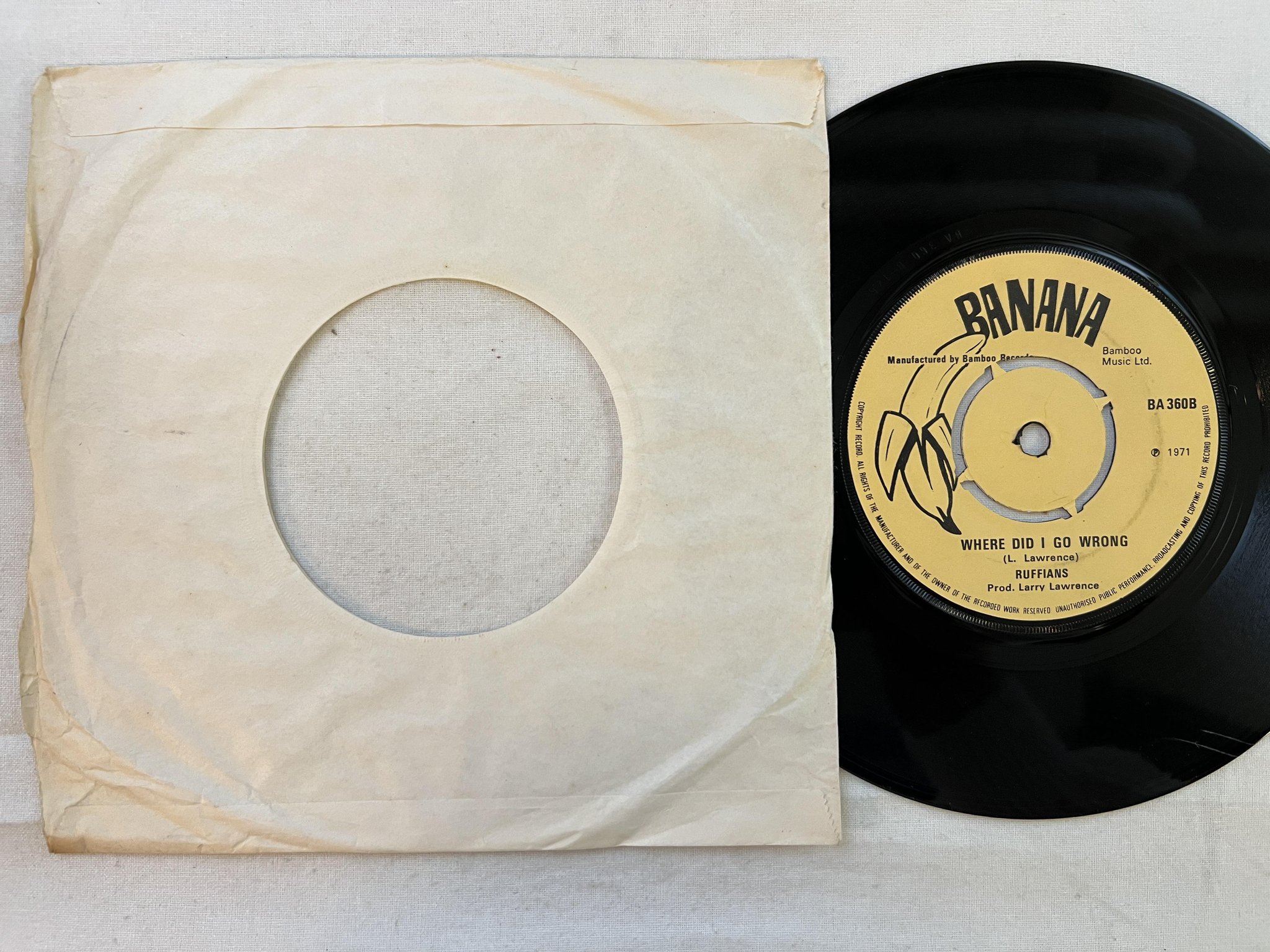 Omslagsbild för skivan AL BROWN No Soul Today 7" -71 UK BANANA BA 360