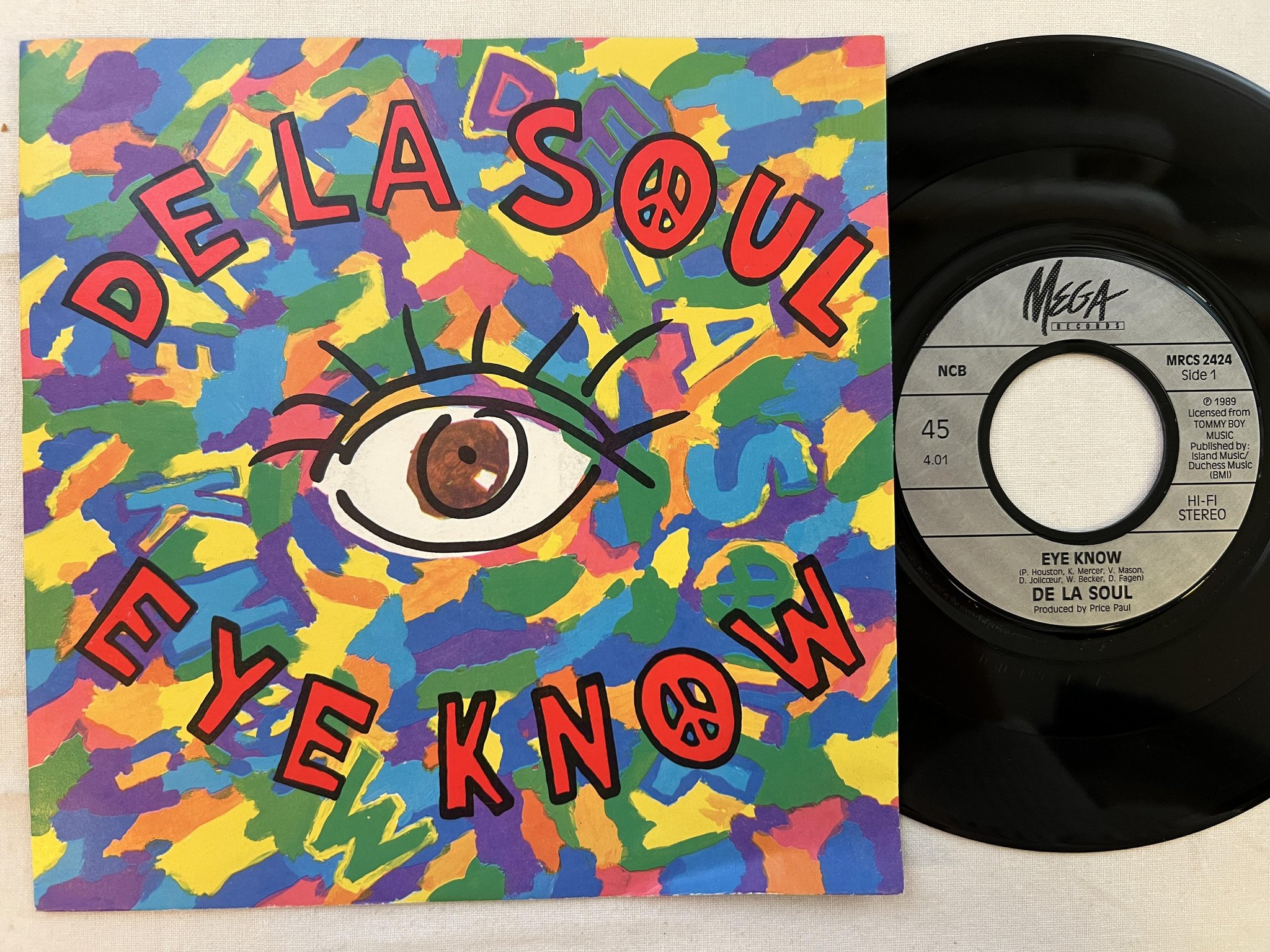 Omslagsbild för skivan DE LA SOUL eye know 7" -89 ncb MEGA MRCS 2424