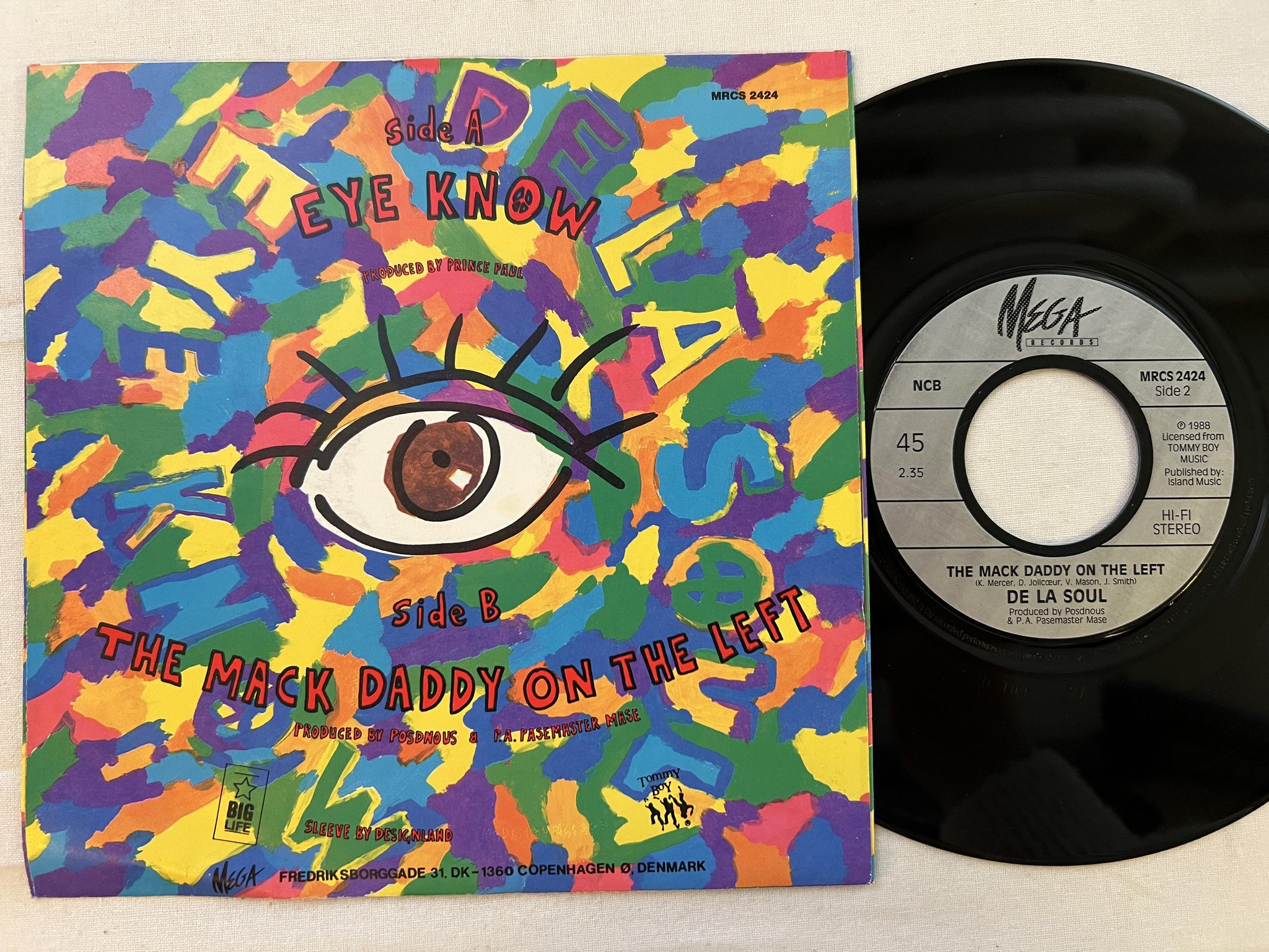 Omslagsbild för skivan DE LA SOUL eye know 7" -89 ncb MEGA MRCS 2424