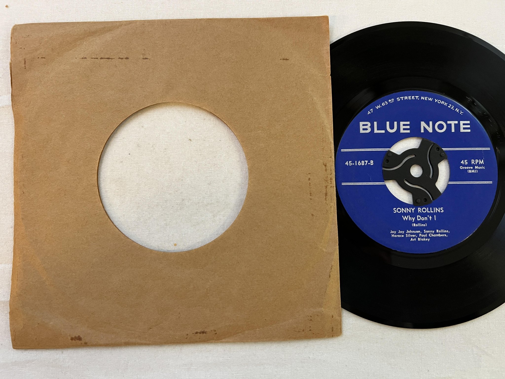 Omslagsbild för skivan SONNY ROLLINS you stepped out of a dream 7" -57 US BLUE NOTE 45-1687