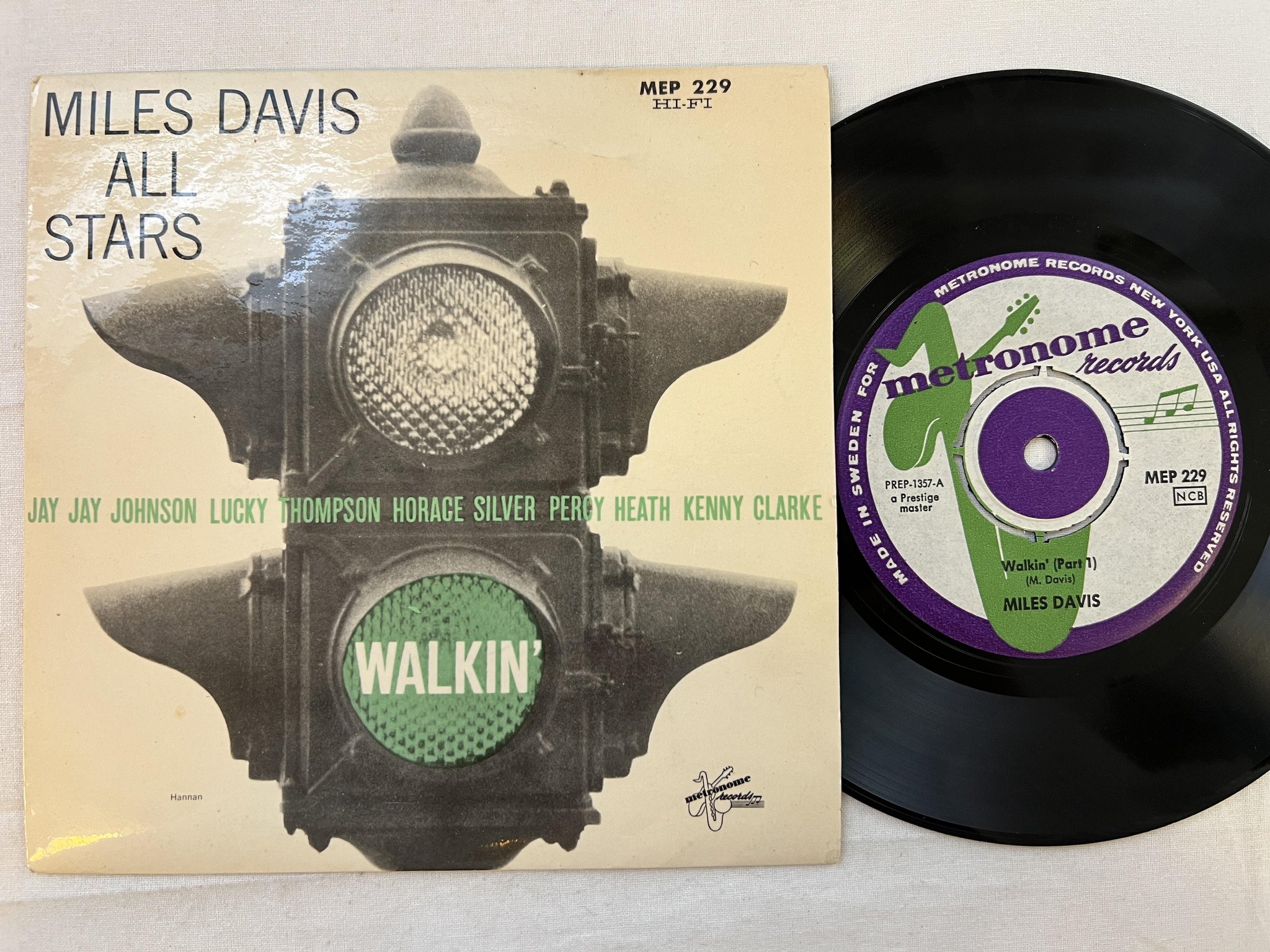 Omslagsbild för skivan MILES DAVIS walkin 7" Swe METRONOME MEP 229