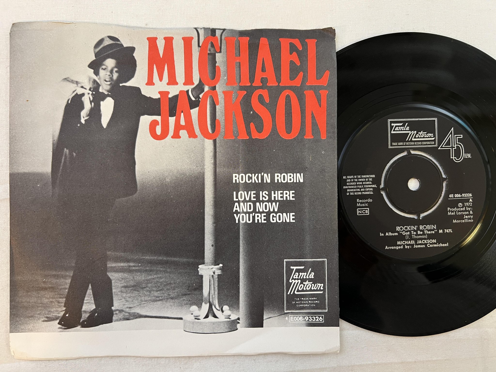 Omslagsbild för skivan MICHAEL JACKSON rockin' Robin 7" -72 ncb TAMLA MOTOWN 4E 006-93326