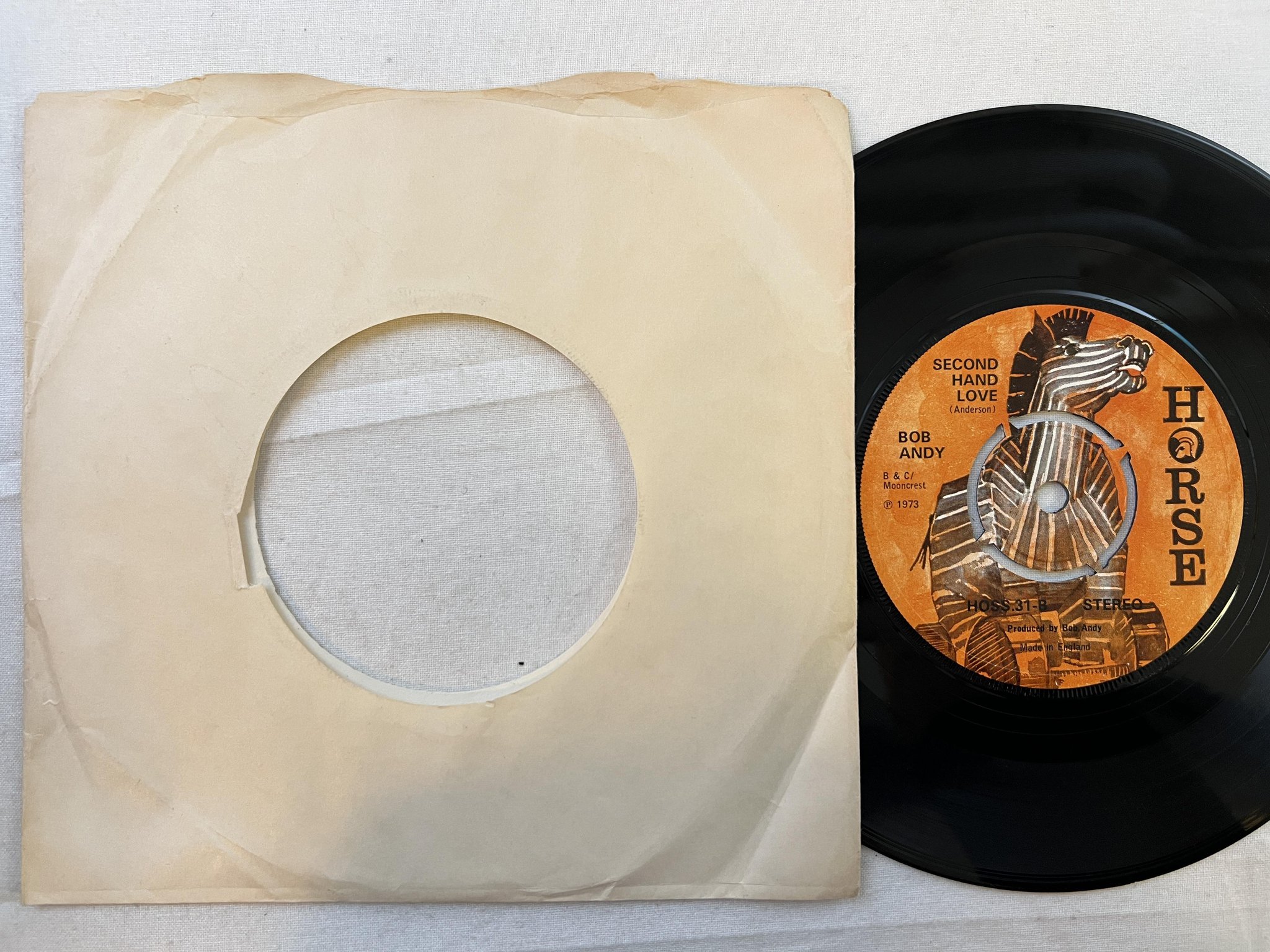 Omslagsbild för skivan BOB ANDY one woman 7" -73 UK HORSE HOSS 31