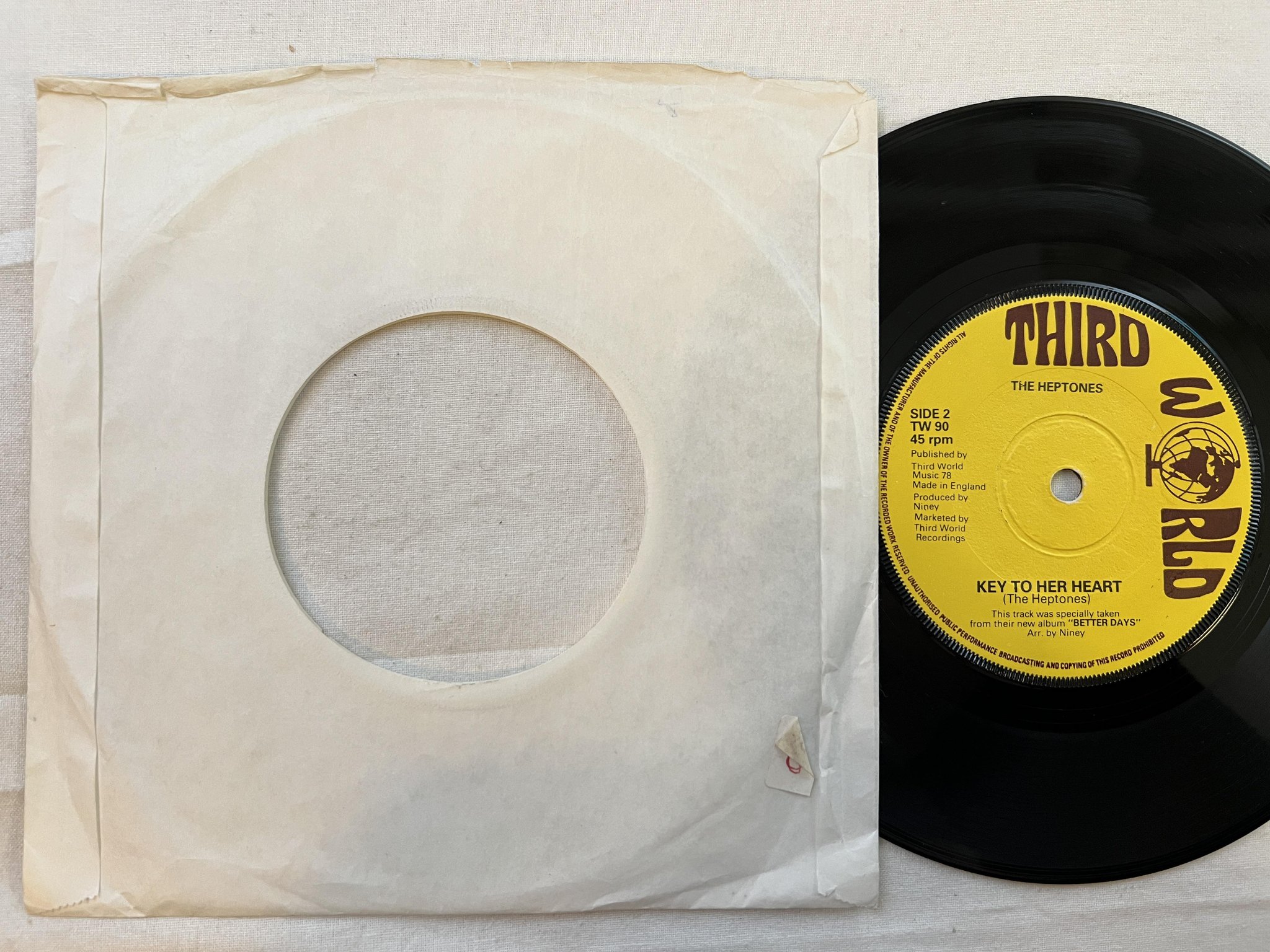 Omslagsbild för skivan THE HEPTONES Mr do over man song 7" UK THIRD WORLD TW 90