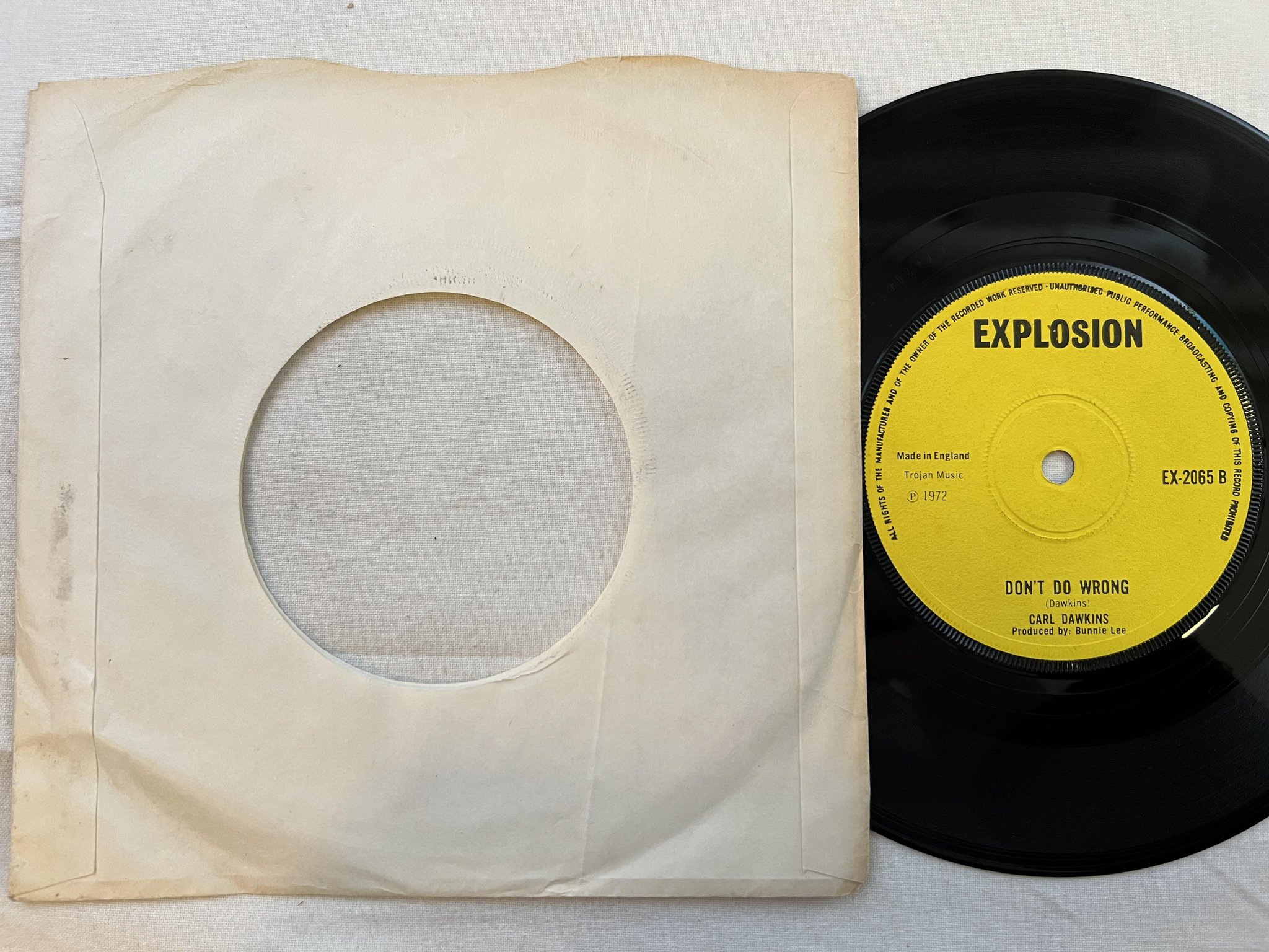 Omslagsbild för skivan CARL DAWKINS not another woman 7" -72 UK EXPLOSION EX 2065