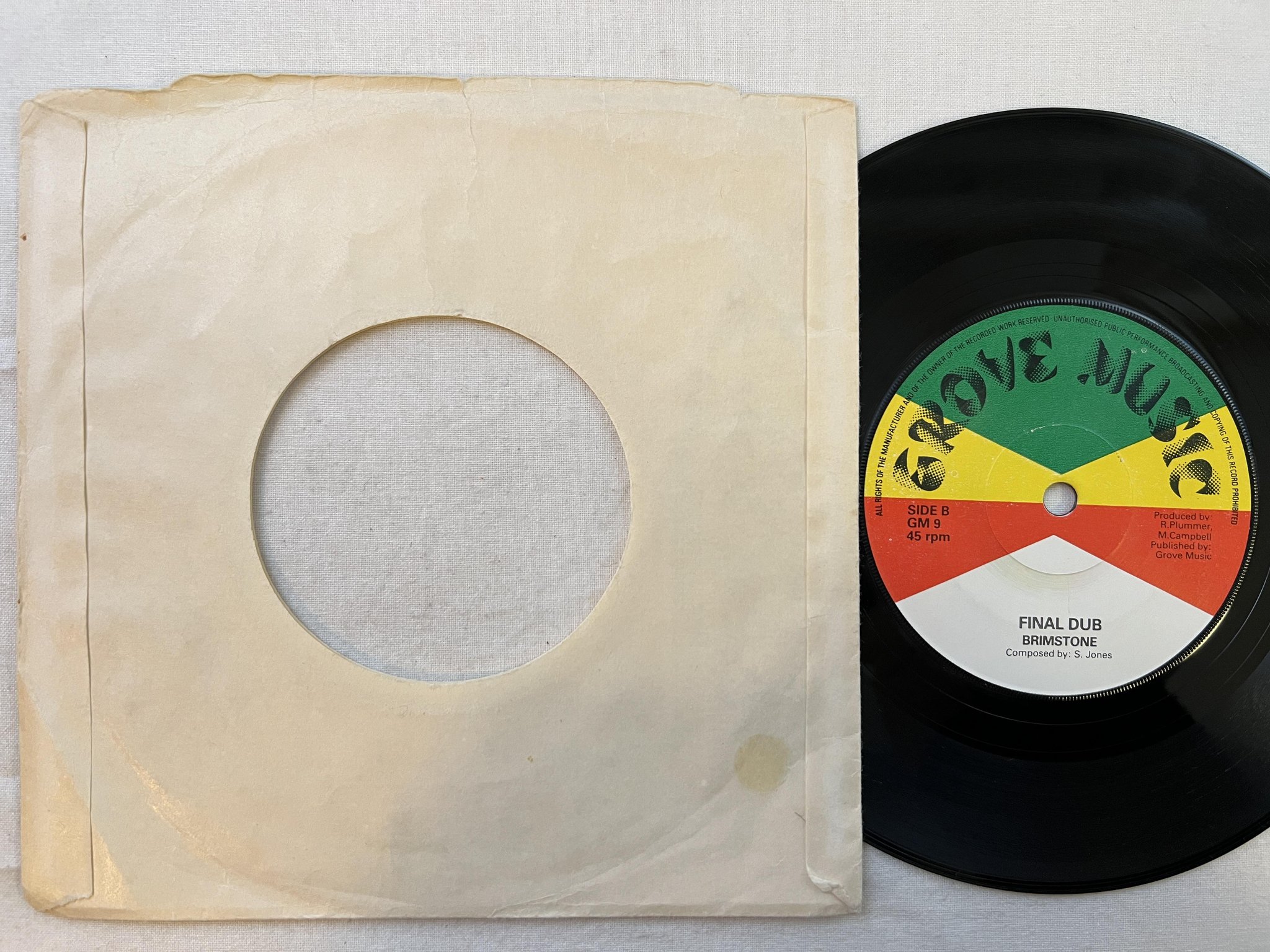 Omslagsbild för skivan BRIMSTONE final judgement 7" UK GROVE MUSIC GM 9