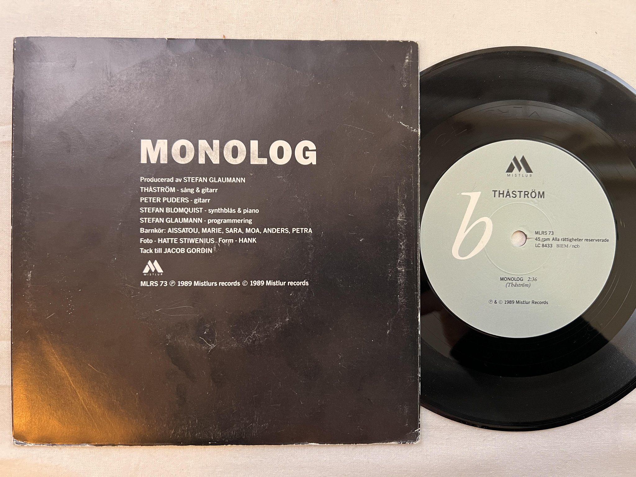 Omslagsbild för skivan THÅSTRÖM pang-boom-krash 7" -89 Swe MISTLUR MLRS 73