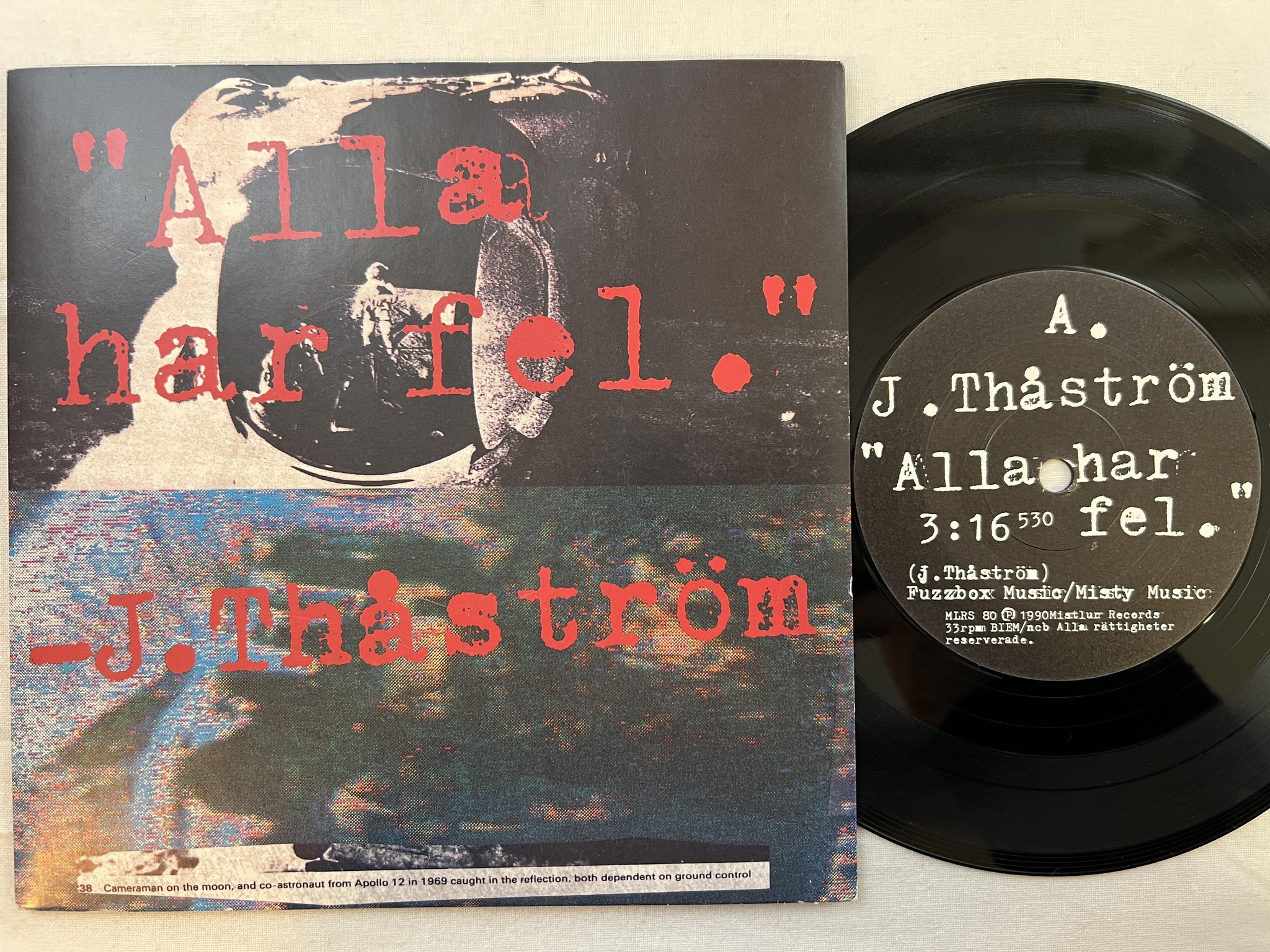 Omslagsbild för skivan THÅSTRÖM alla har fel 7" -90 Swe MISTLUR MLRS 80