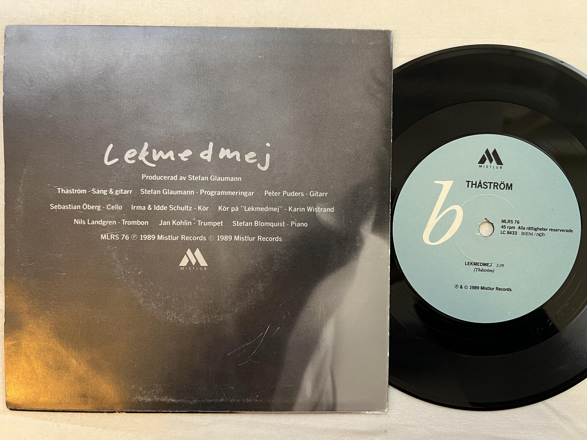 Omslagsbild för skivan THÅSTRÖM alla vill till himlen 7" -89 Swe MISTLUR MLRS 76