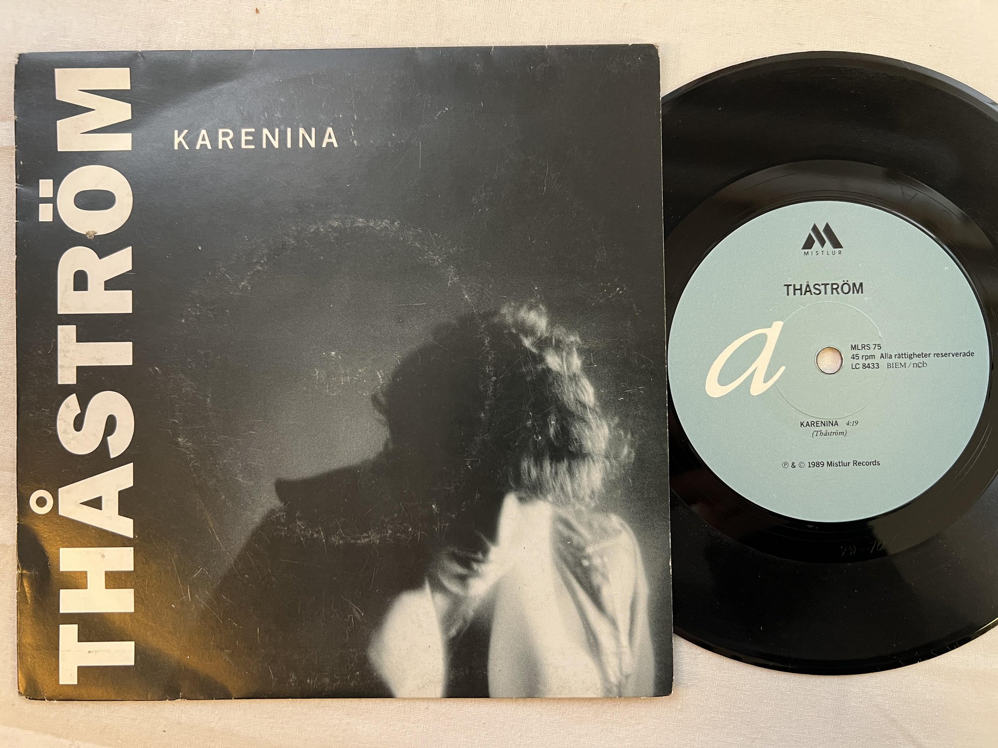 Omslagsbild för skivan THÅSTRÖM Karenina 7" -89 Swe MISTLUR MLRS 75
