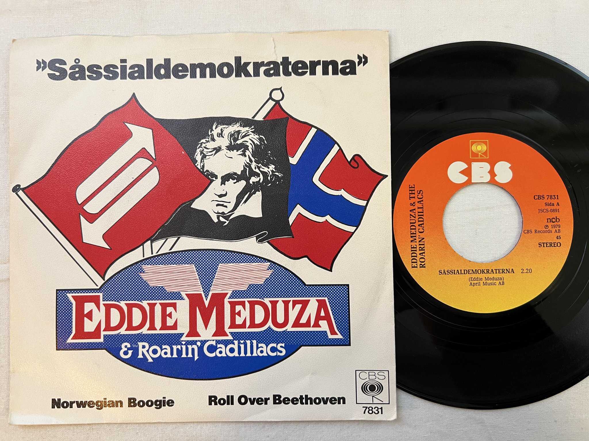 Omslagsbild för skivan EDDIE MEDUZA Såssialdemokraterna 7" -79 Swe CBS 7831