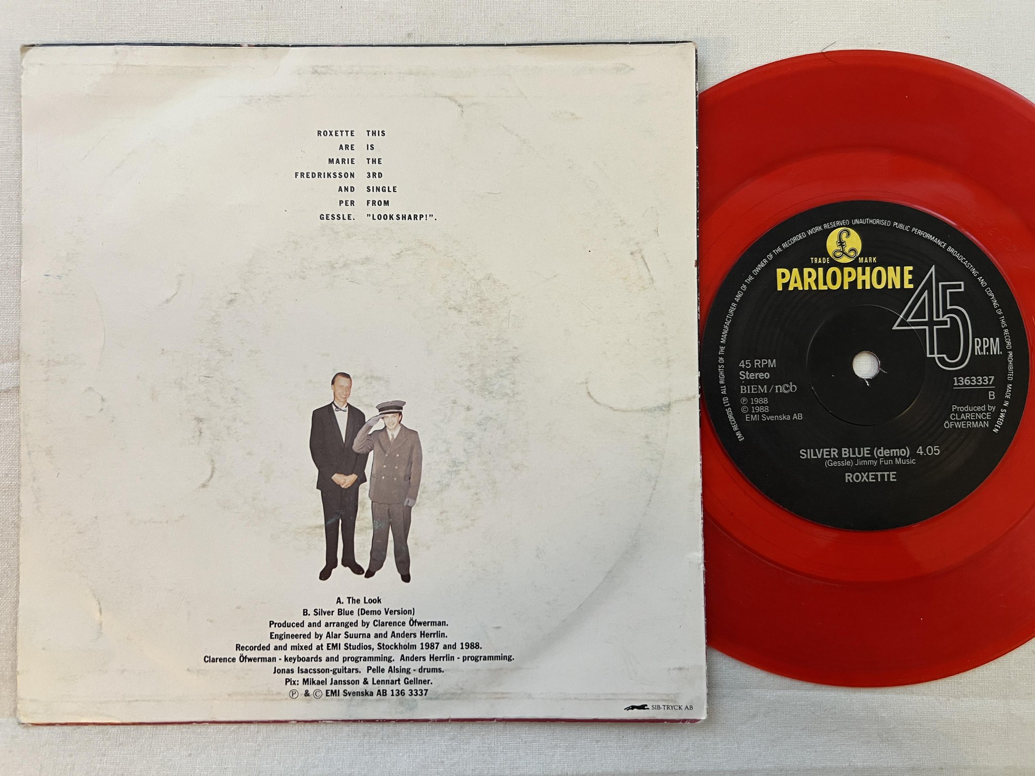 Omslagsbild för skivan ROXETTE the look 7" -88 Swe PARLOPHONE 1363337 ** red vinyl **