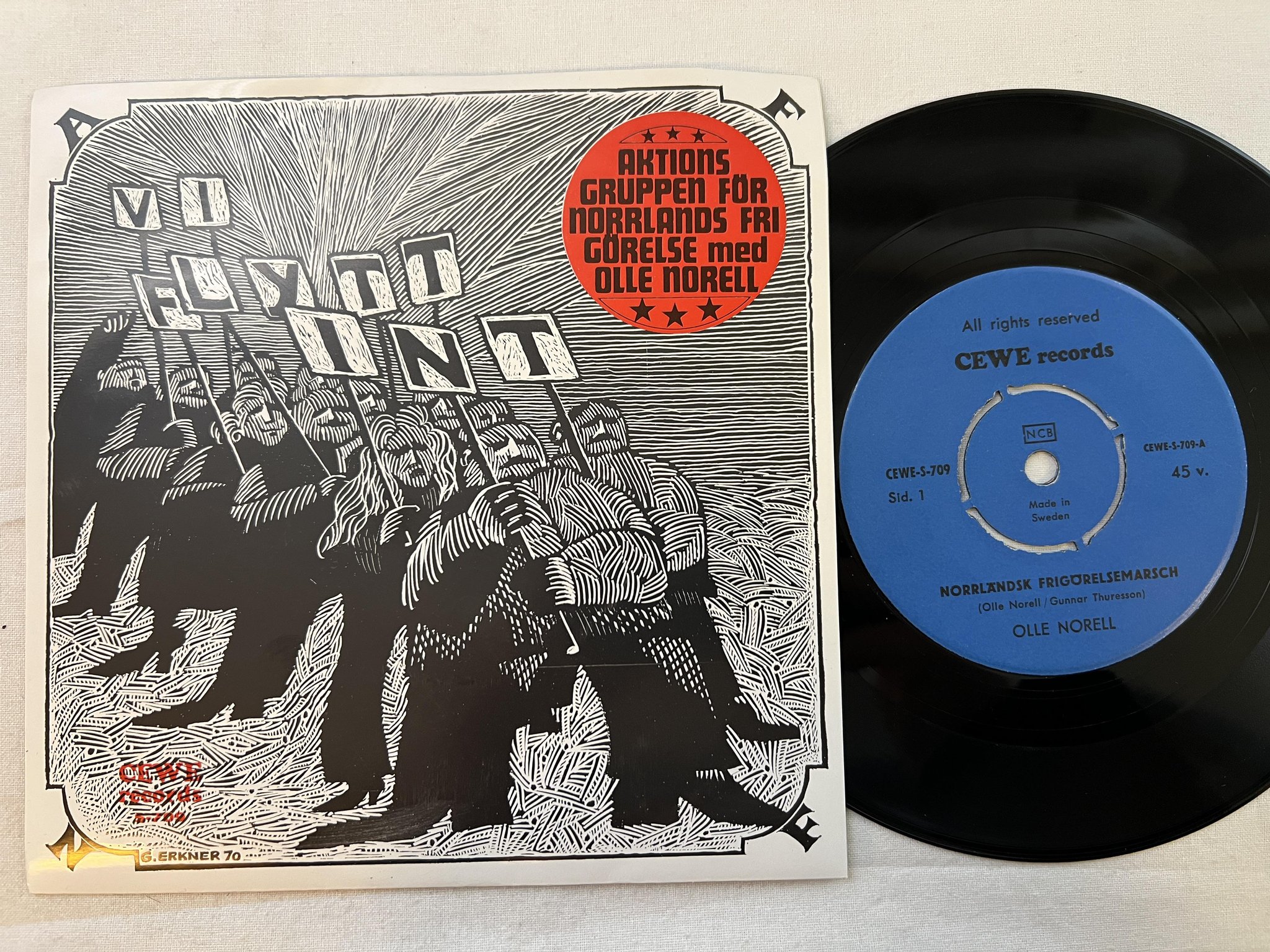 Omslagsbild för skivan OLLE NORELL Vi Flytt Int 7" -7? Swe CEWE-S-709