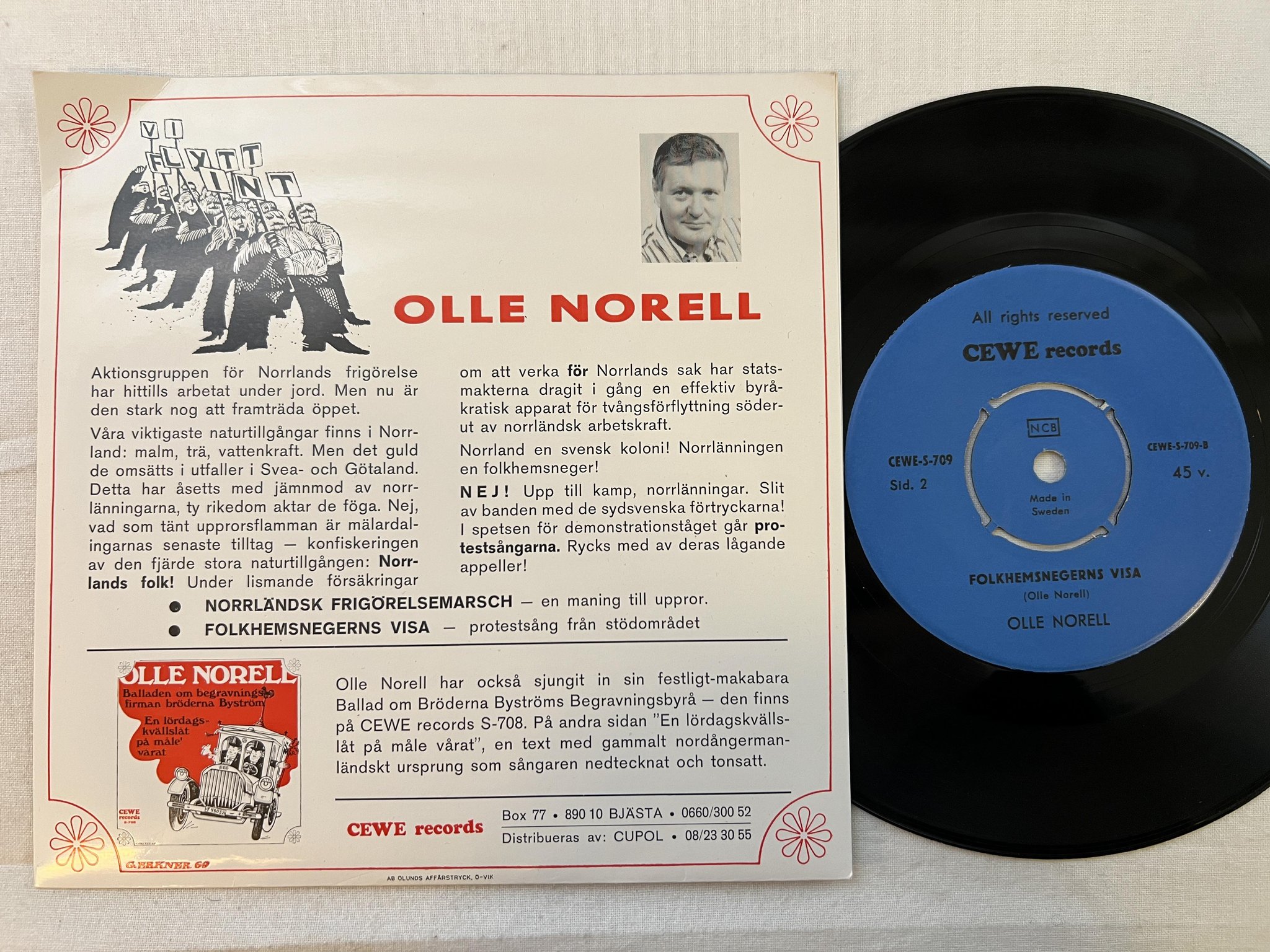 Omslagsbild för skivan OLLE NORELL Vi Flytt Int 7" -7? Swe CEWE-S-709