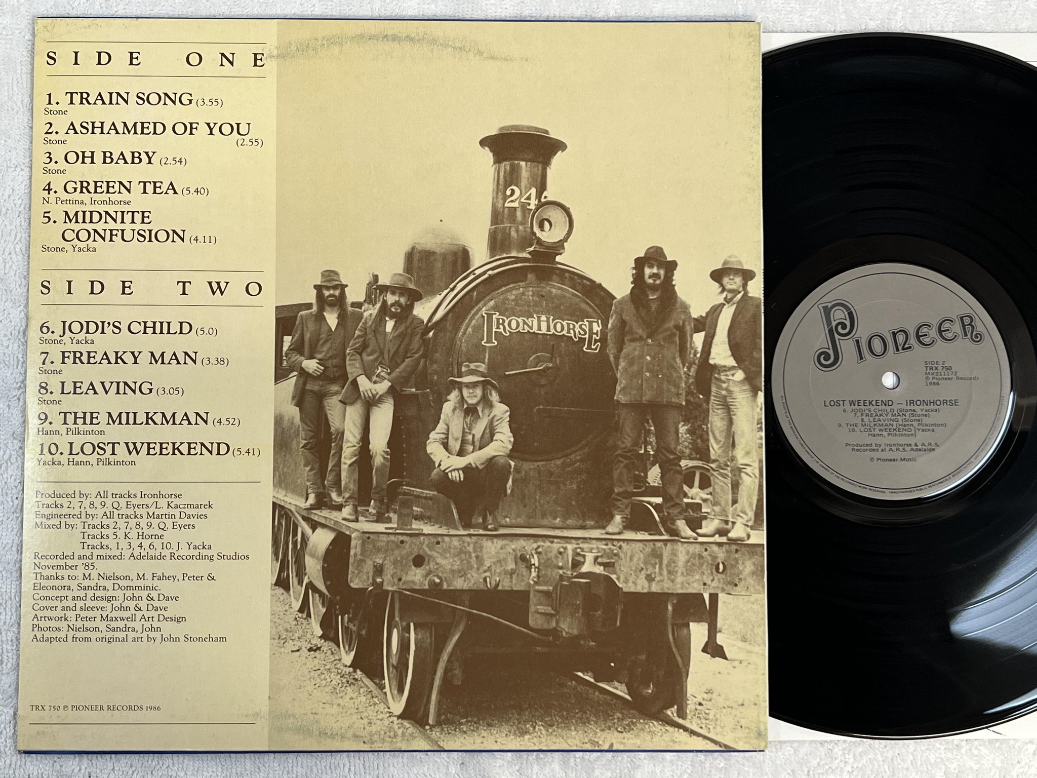 Omslagsbild för skivan IRONHORSE Lost Weekend LP -86 Australia PIONEER TRX 750