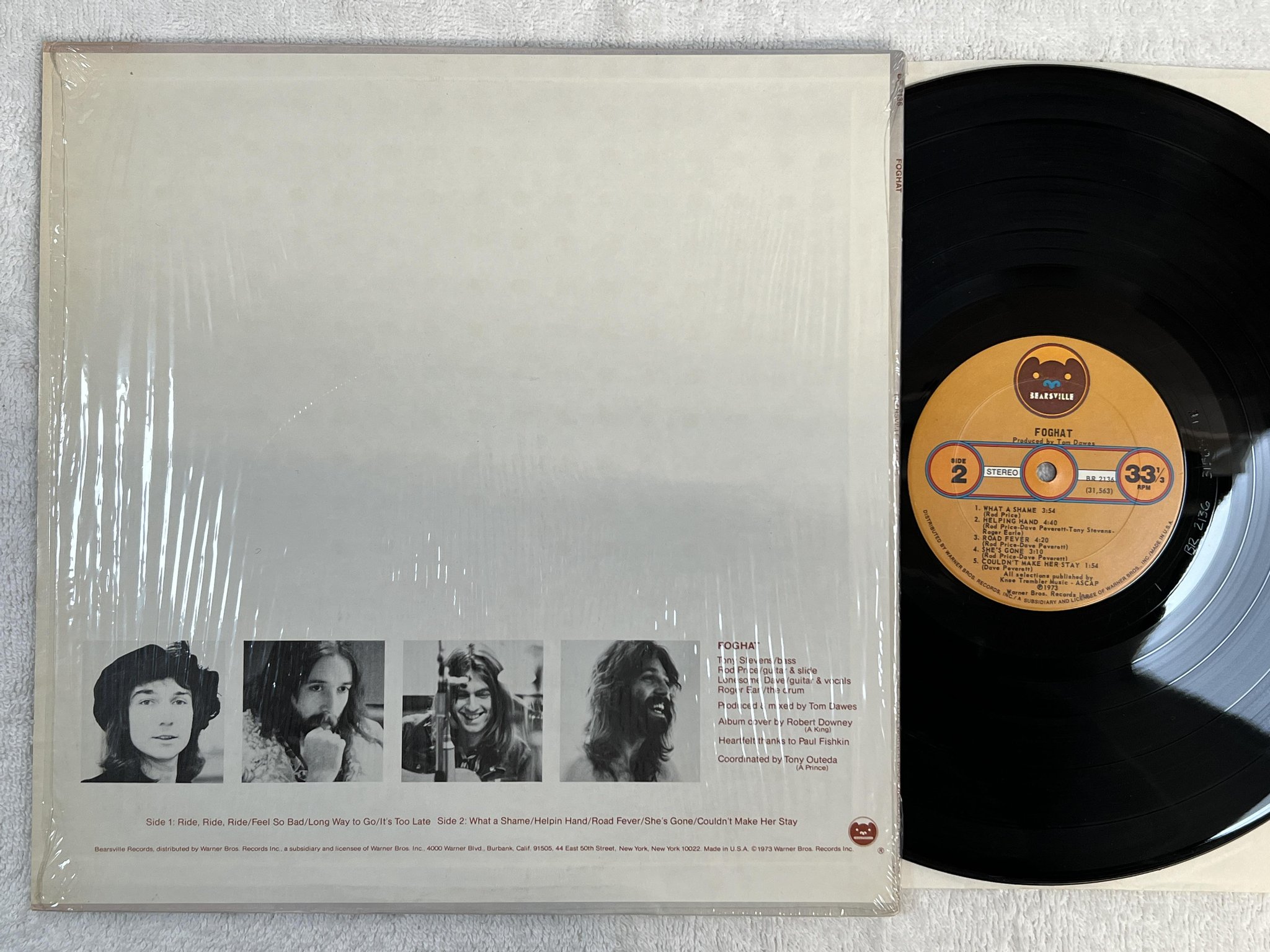 Omslagsbild för skivan FOGHAT s/t LP -73 US BEARSVILLE BR 2136