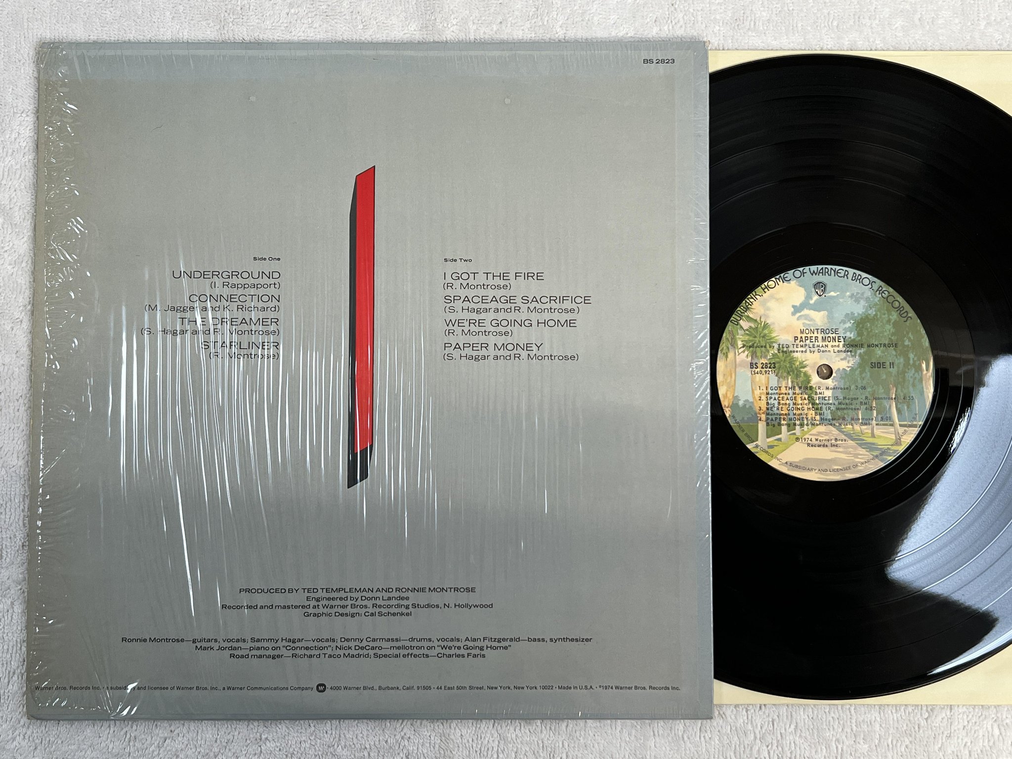 Omslagsbild för skivan MONTROSE paper money LP -74 US WARNER BS 2823