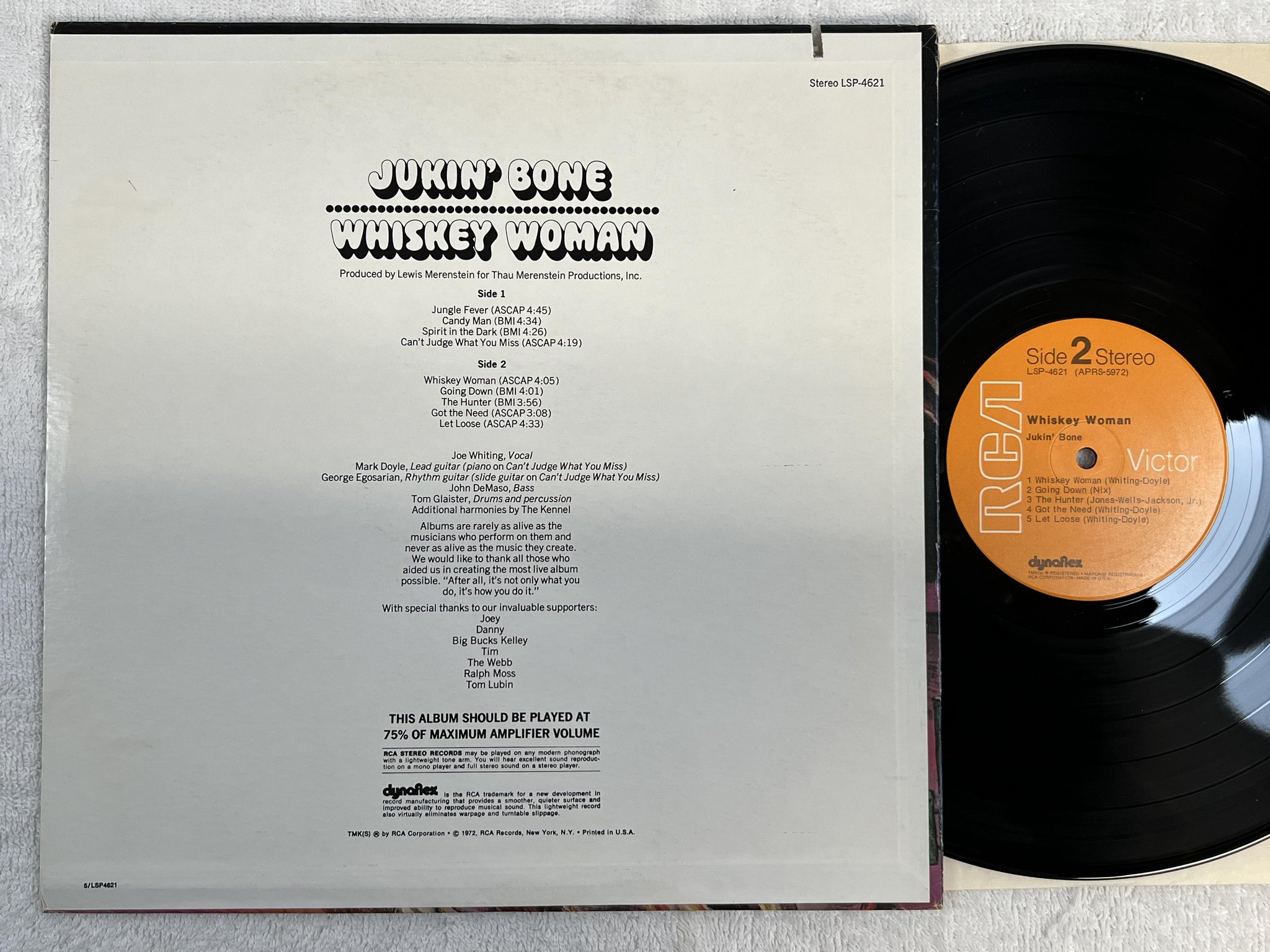 Omslagsbild för skivan JUKIN' BONE whiskey woman LP -72 US RCA LSP 4621