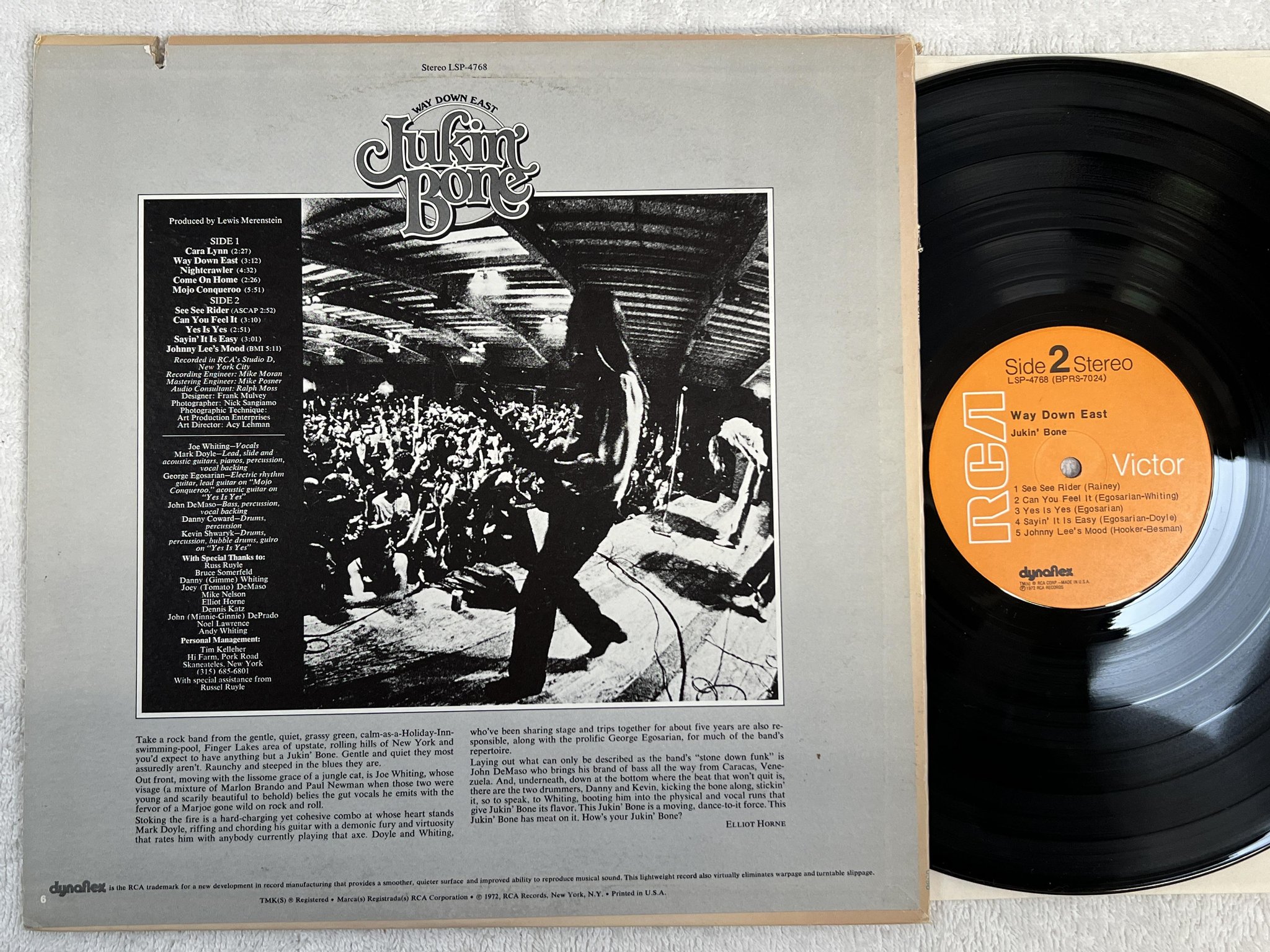 Omslagsbild för skivan JUKIN' BONE way down east LP -72 US RCA LSP 4768