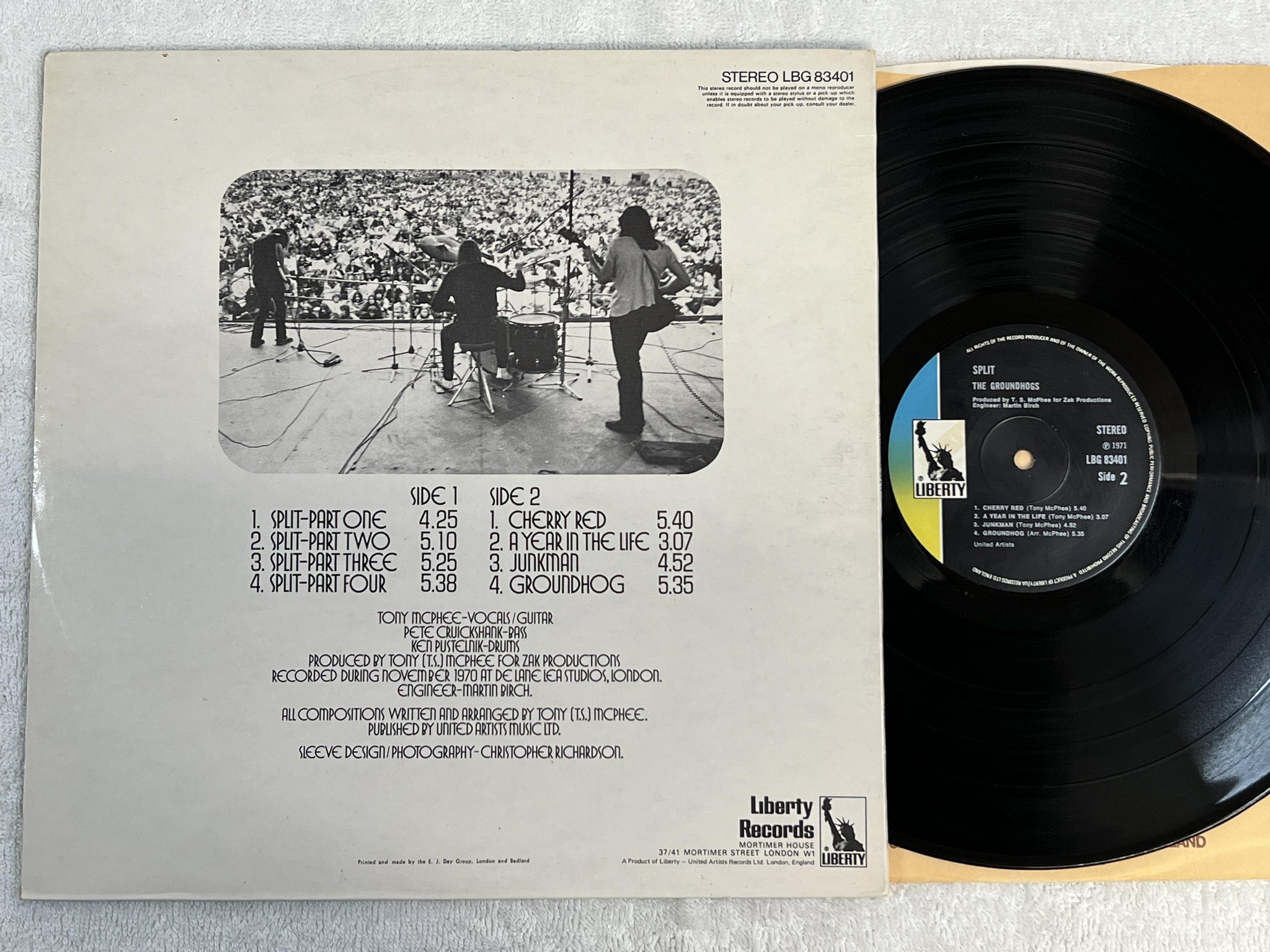 Omslagsbild för skivan THE GROUNDHOGS split LP -71 UK LIBERTY LBG 83401