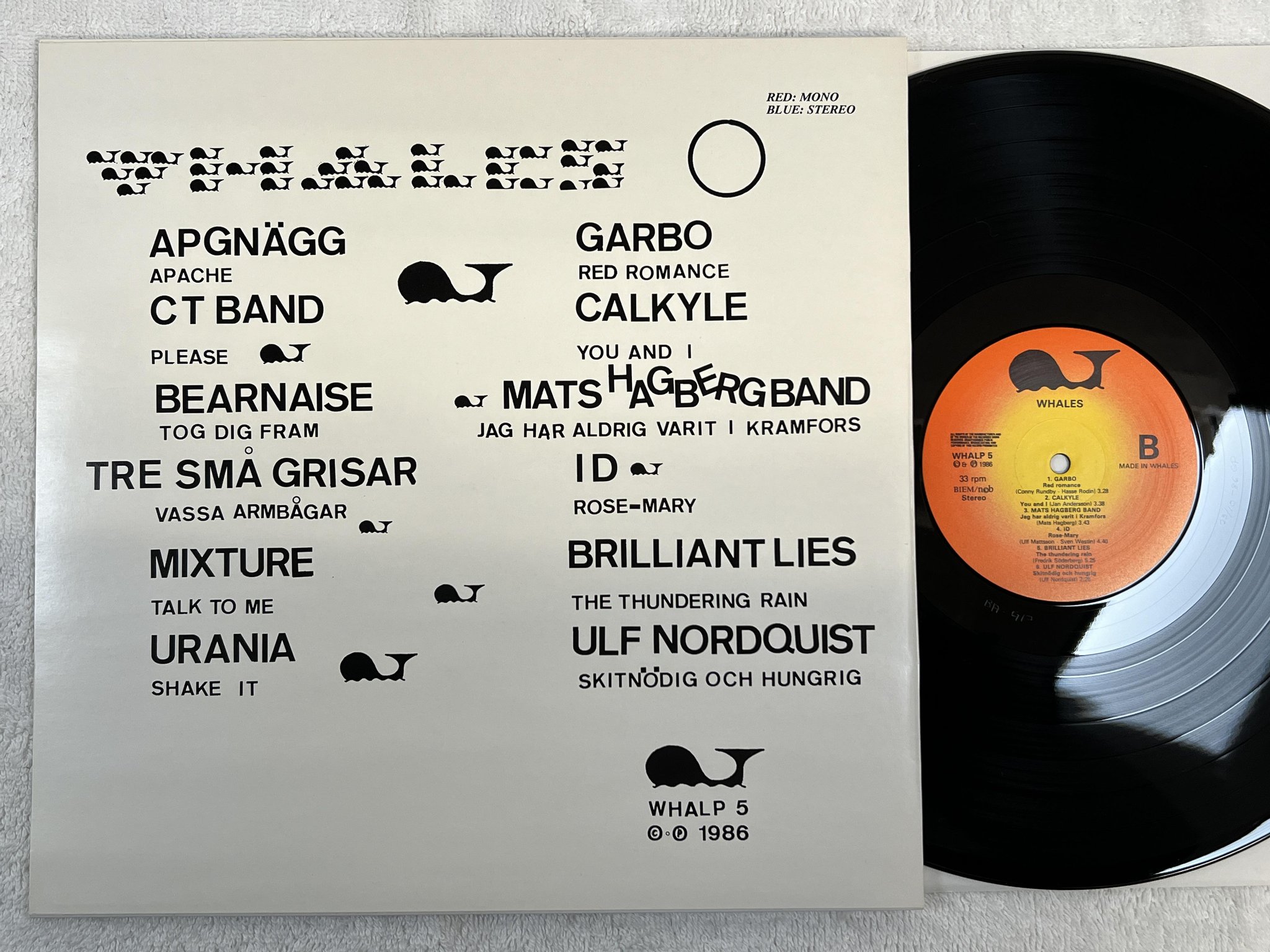 Omslagsbild för skivan V/A Whales LP -86 Swe WHALE PRODUCTION WHALP 5