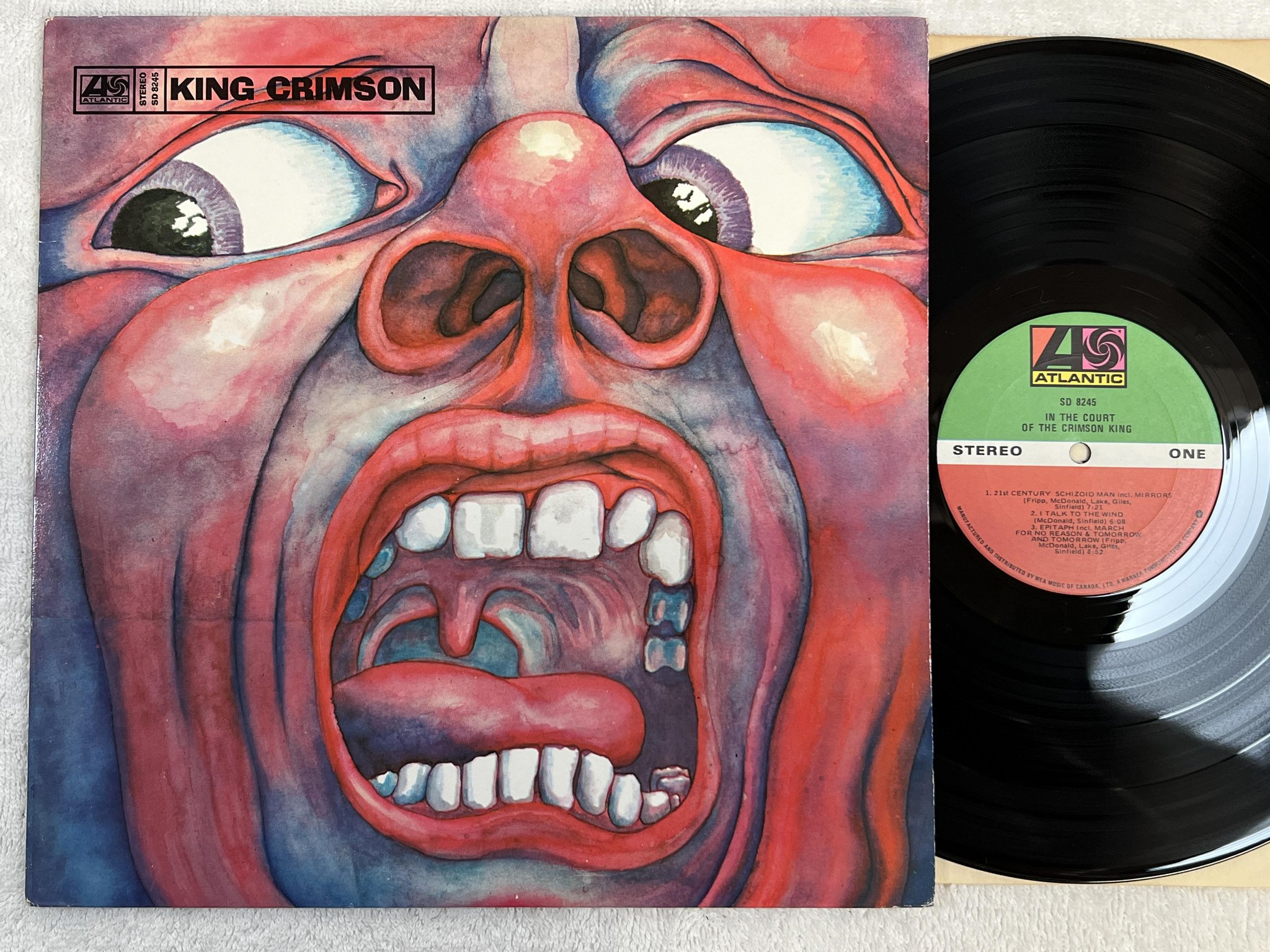 Omslagsbild för skivan KING CRIMSON in the court of the LP re Can ATLANTIC SD 8245