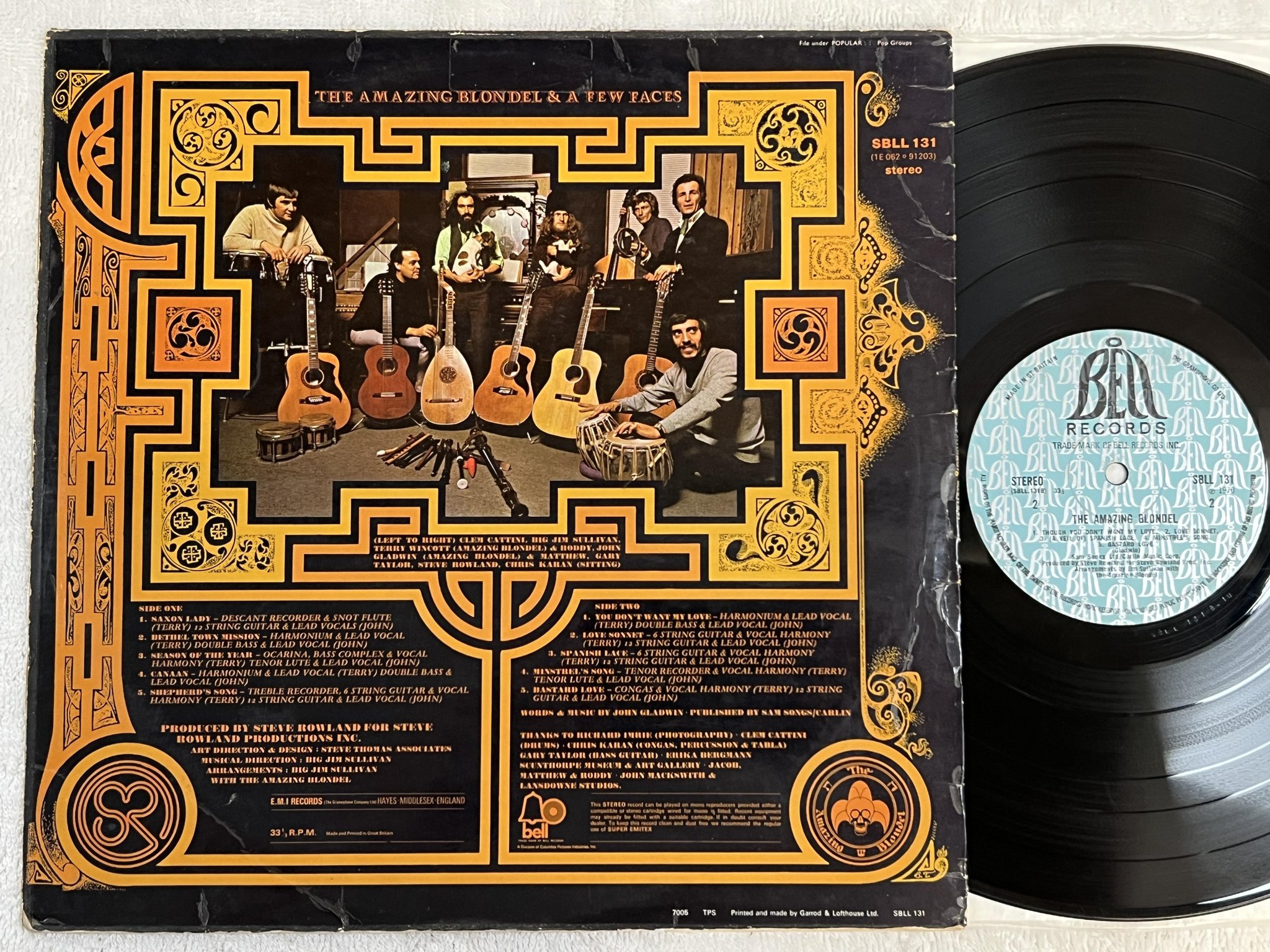 Omslagsbild för skivan THE AMAZING BLONDEL s/t LP -70 UK BELL SBLL 131 *** RARE FOLK ROCK ***