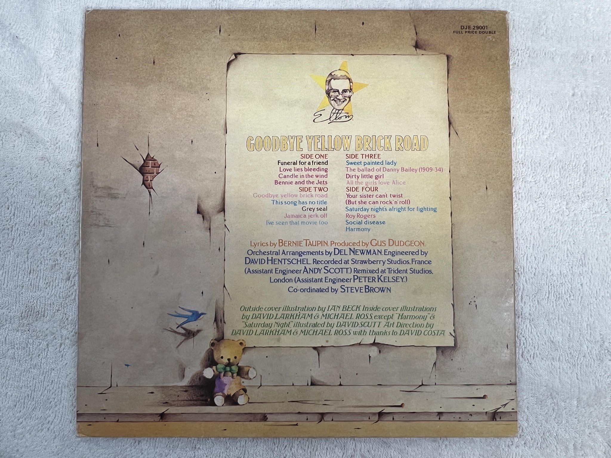 Omslagsbild för skivan ELTON JOHN goodbye yellow brick road 2xLP UK DJM DJE-29001 ** yellow vinyl **