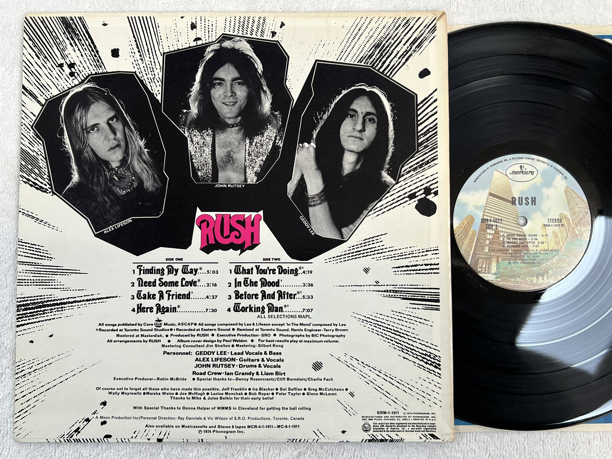 Omslagsbild för skivan RUSH s/t LP -74 US MERCURY SRM 1-1011