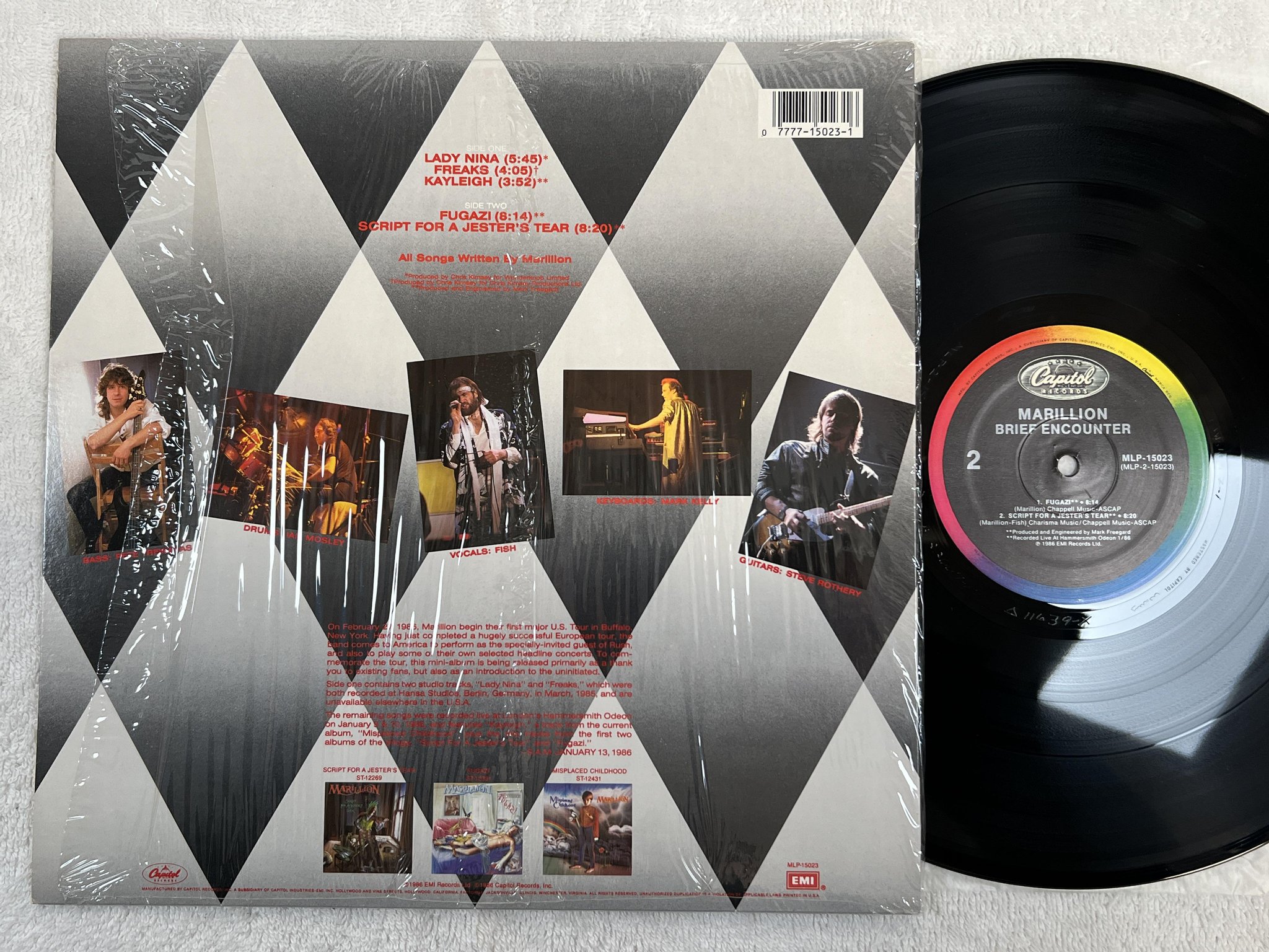 Omslagsbild för skivan MARILLION brief encounter LP -86 US CAPITOL MLP 15023