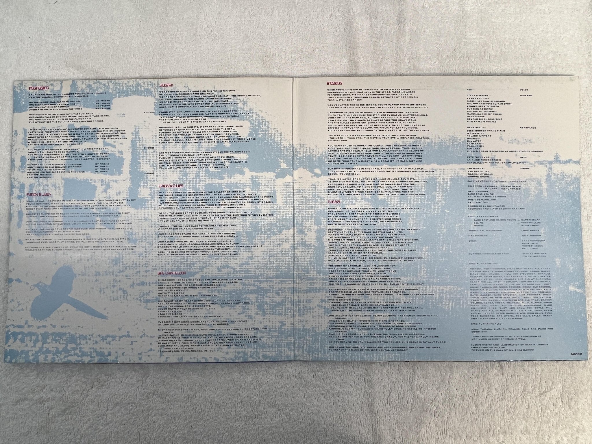 Omslagsbild för skivan MARILLION fugazi LP -84 Ger EMI 1C 064 2400851