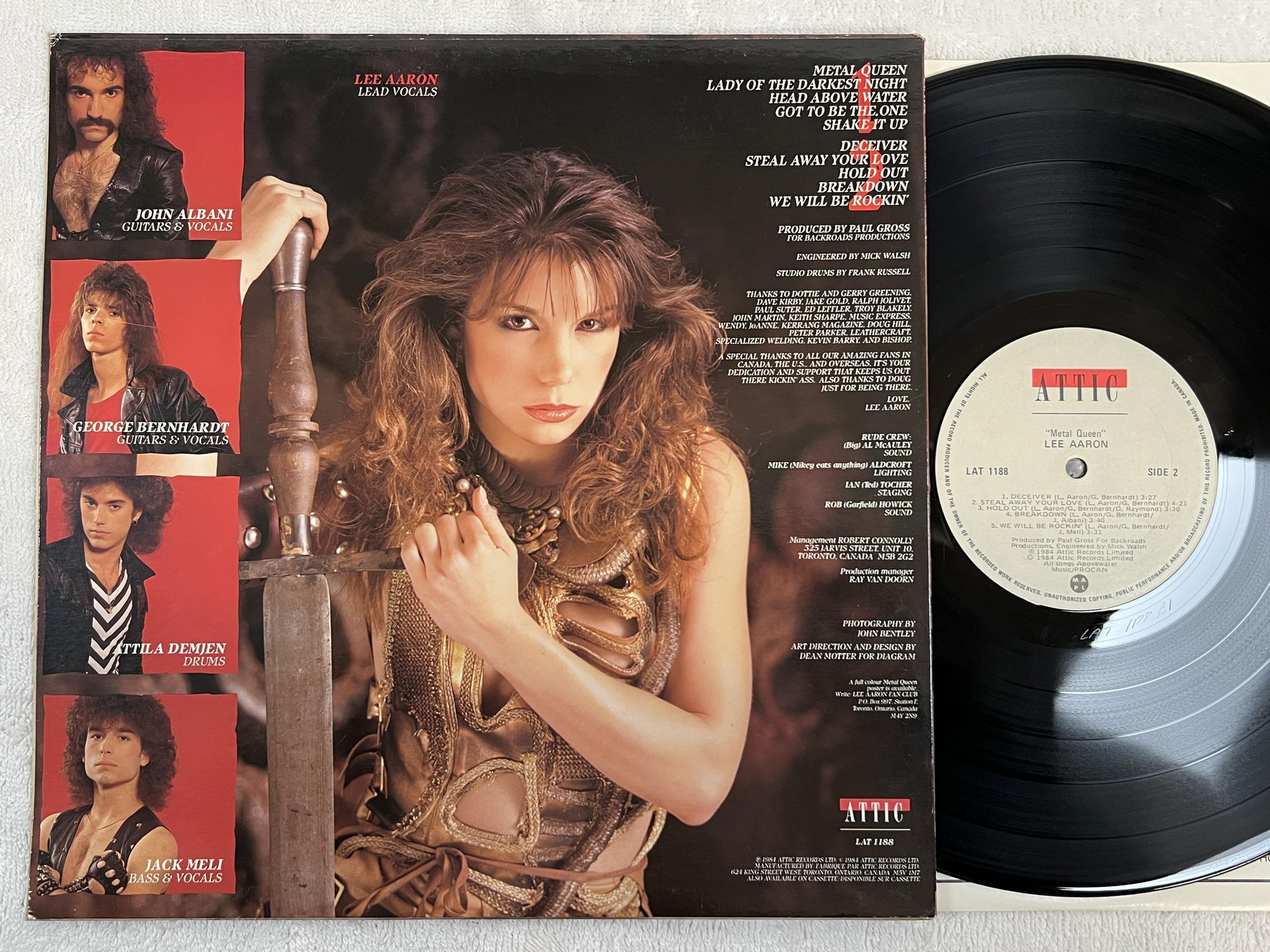 Omslagsbild för skivan LEE AARON metal queen LP -84 Can ATTIC LAT 1188