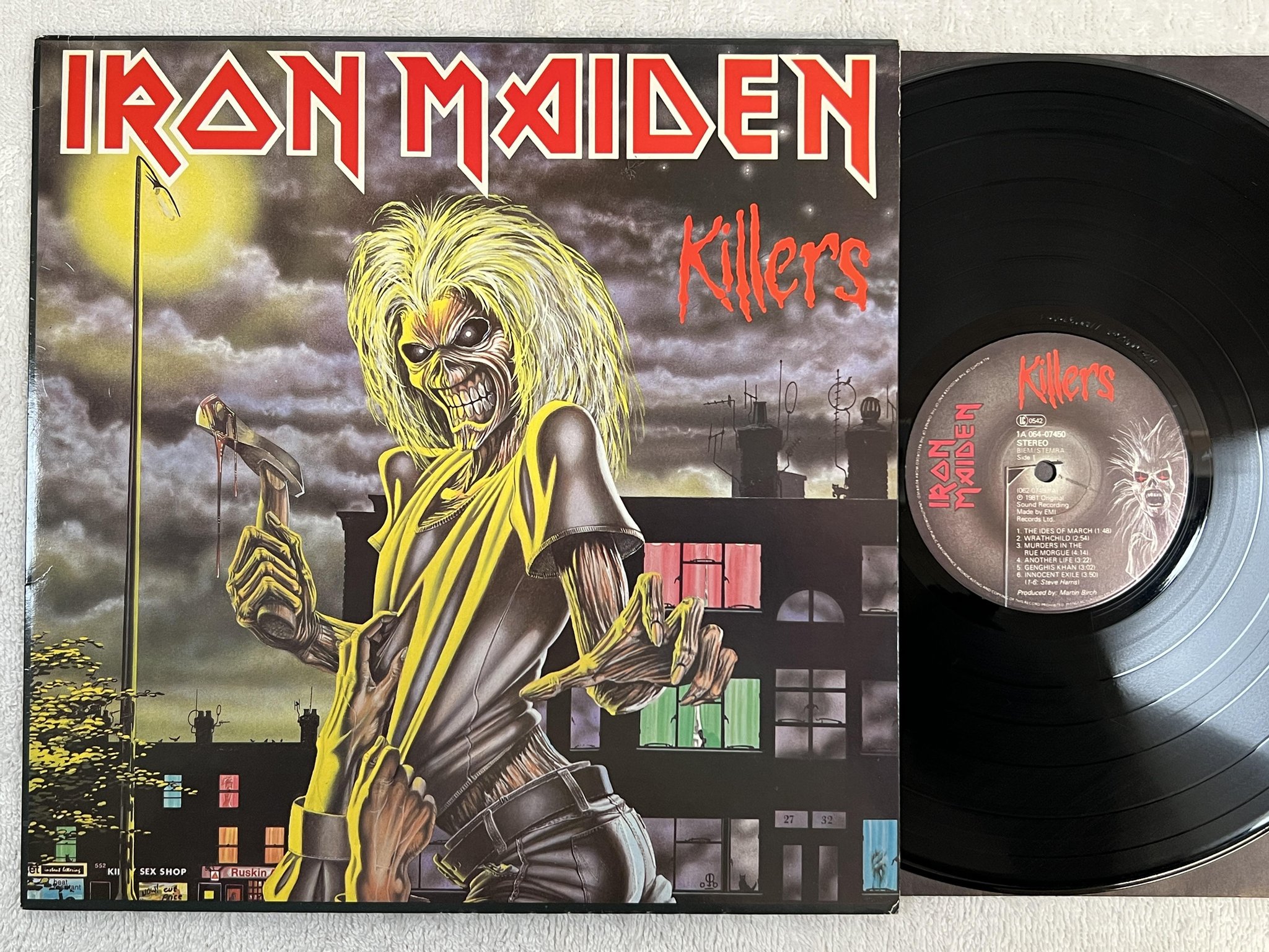 Omslagsbild för skivan IRON MAIDEN killers LP -81 Hol EMI 1C 064-07450