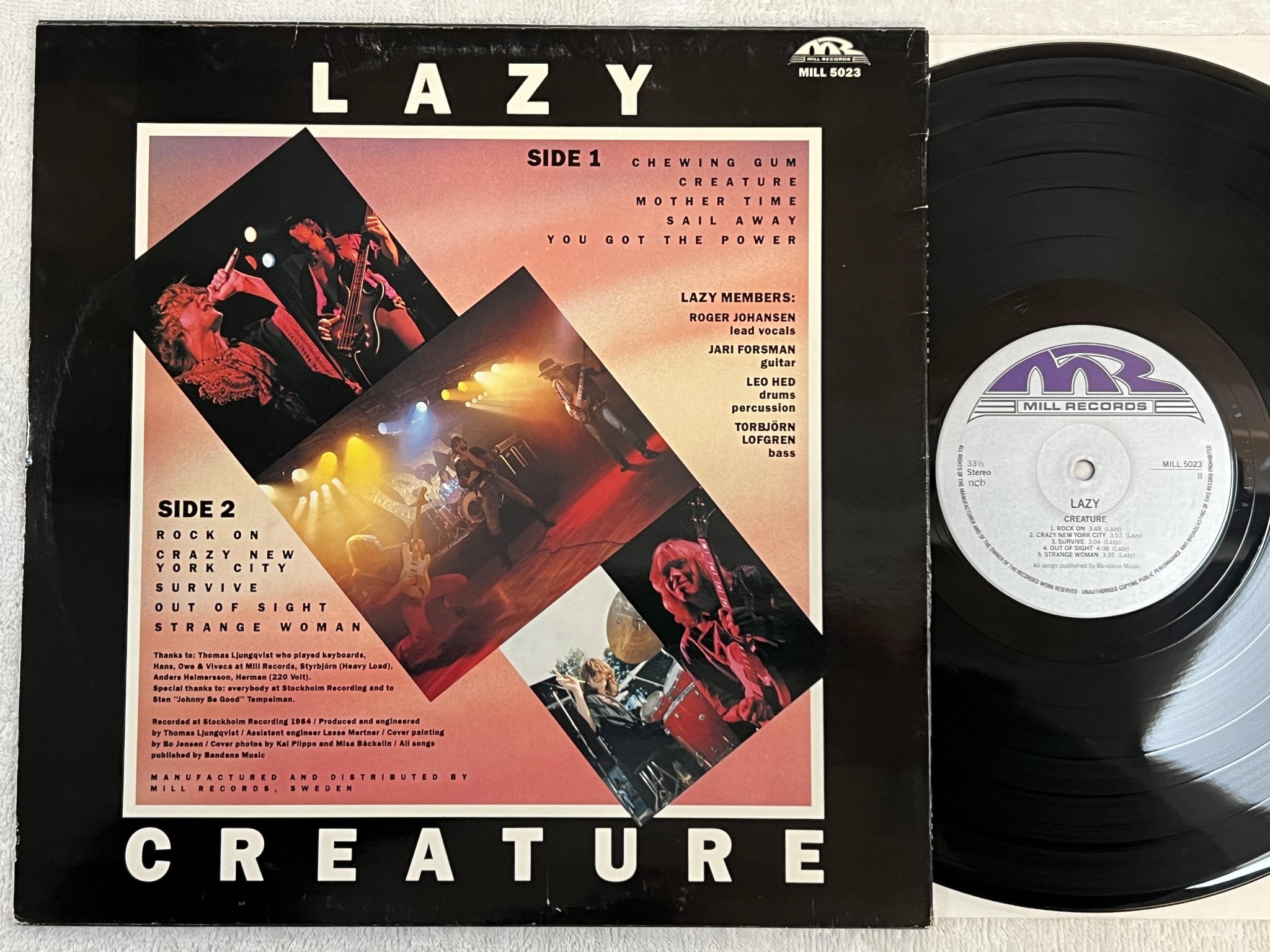 Omslagsbild för skivan LAZY creature LP -84 Swe MILL MILL 5023
