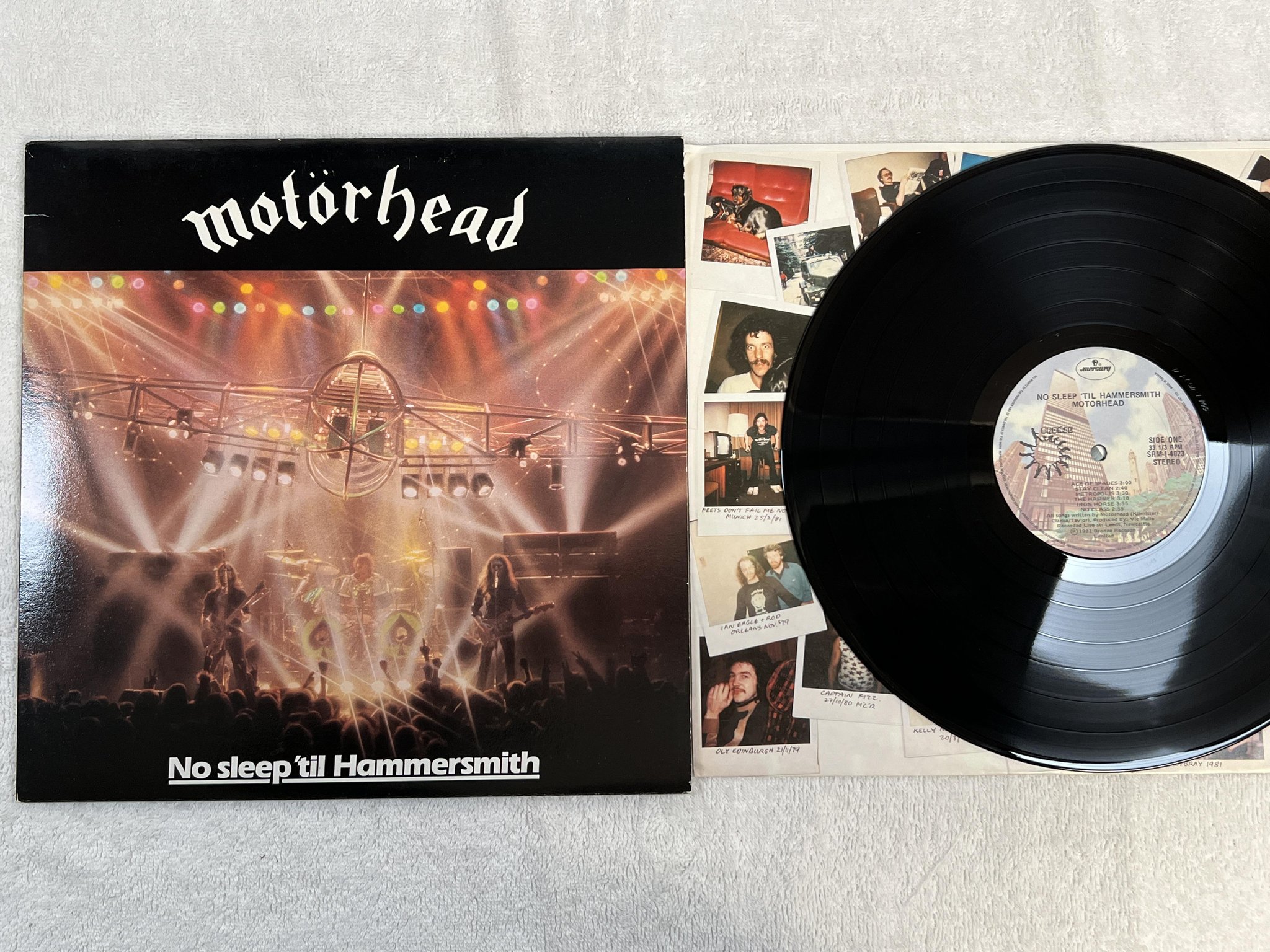 Omslagsbild för skivan MOTORHEAD no sleep 'til hammersmith LP -81 Can MERCURY SRM 1-4023