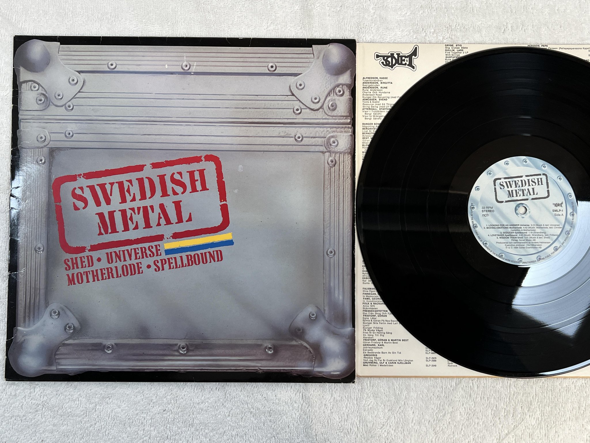 Omslagsbild för skivan V/A swedish metal LP -84 Swe SONET SMLP-1