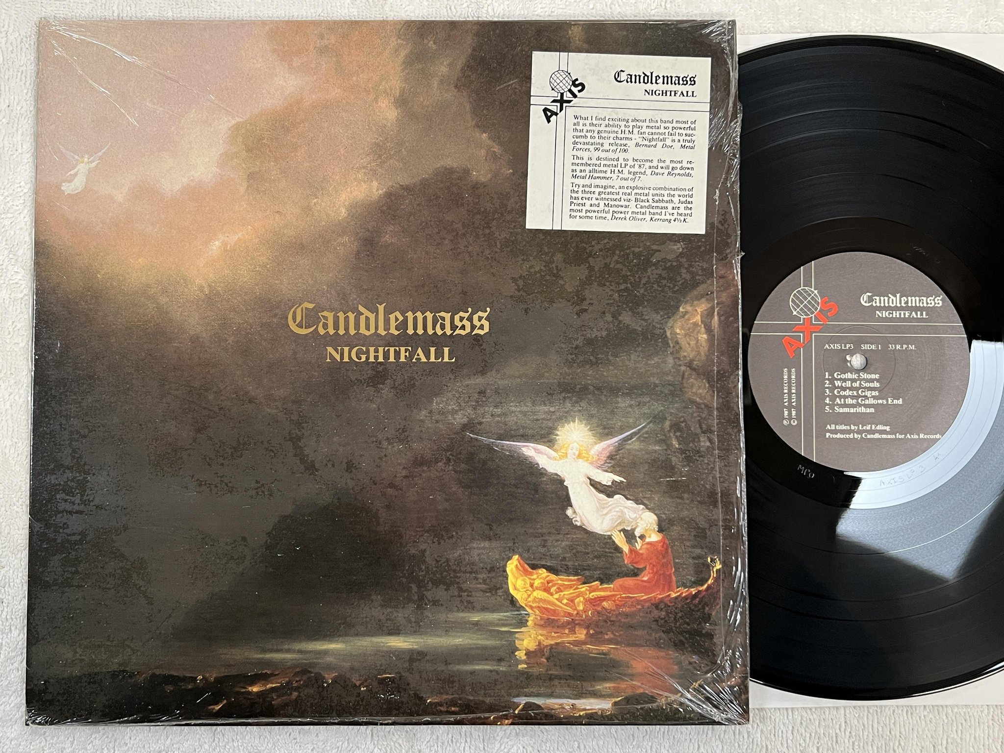 Omslagsbild för skivan CANDLEMASS nightfall LP -87 AXIS LP3 **** doom metal ****