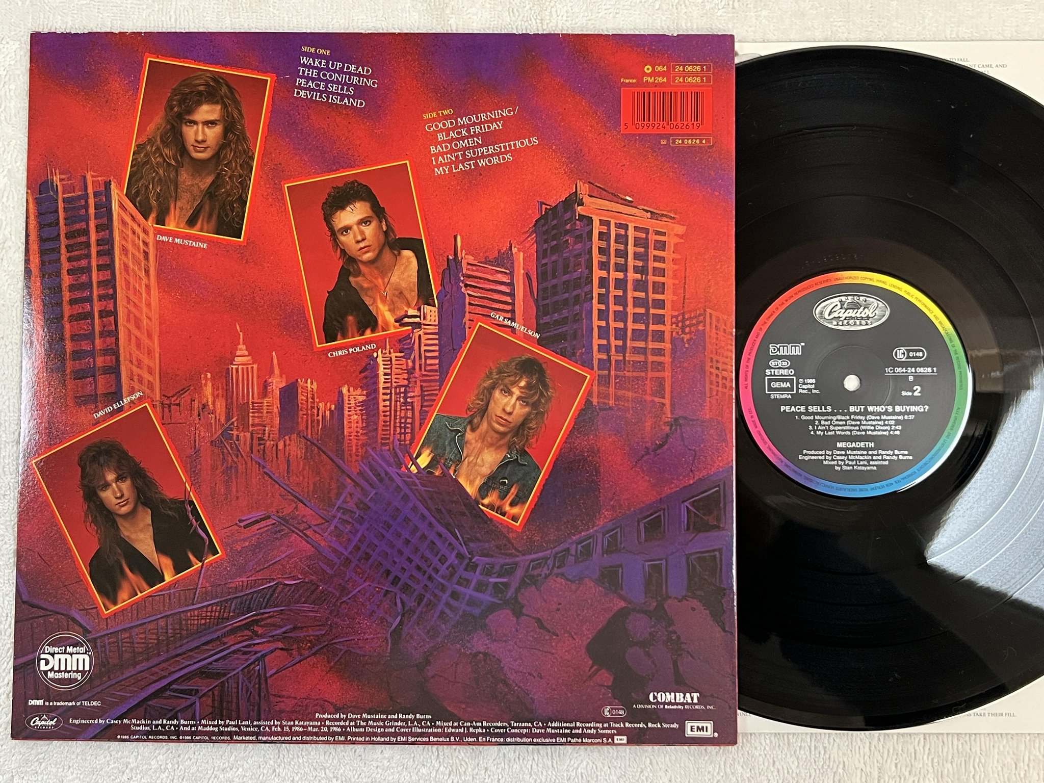 Omslagsbild för skivan MEGADETH Peace Sells... But Who's Buying? LP -86 CAPITOL 24 0626 1