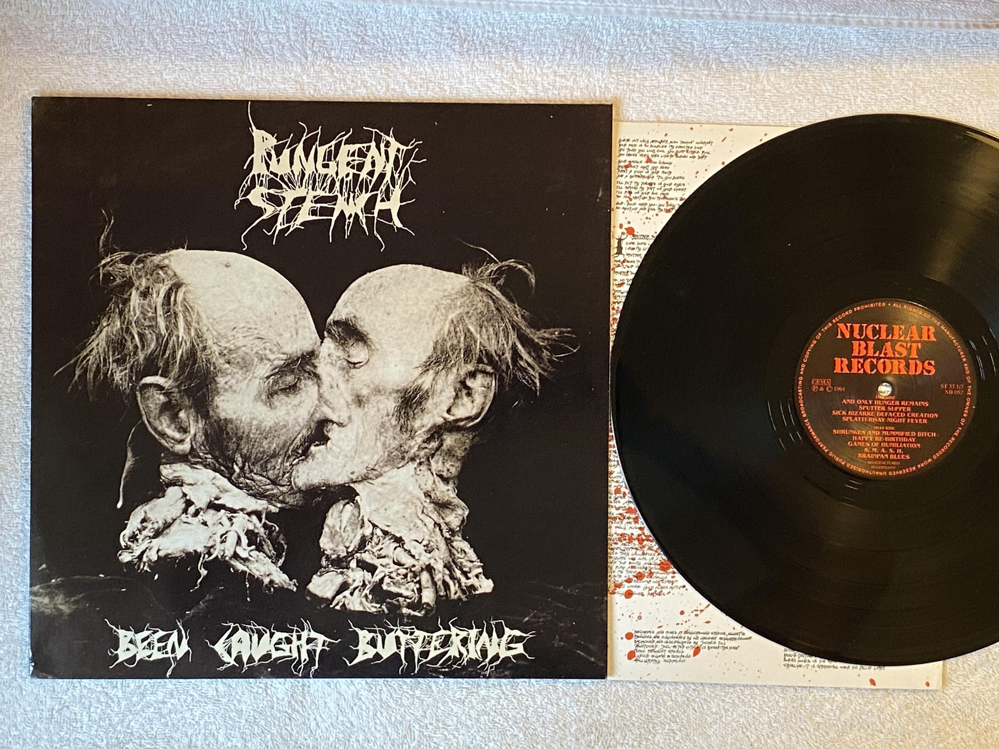 Omslagsbild för skivan PUNGENT STENCH Been Caught Buttering LP -91 NUCLEAR BLAST NB 052