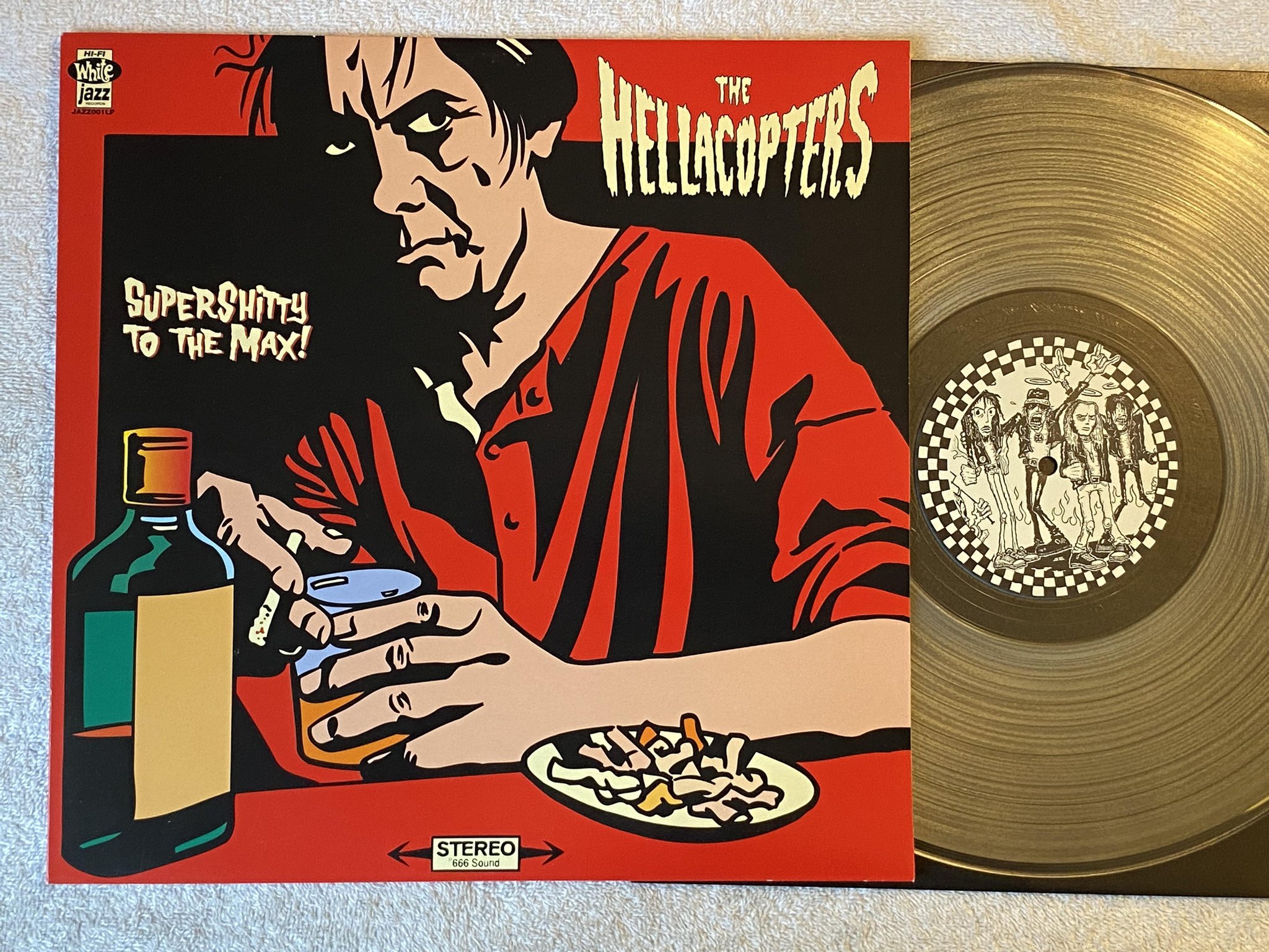 Omslagsbild för skivan HELLACOPTERS Supershitty To The Max! LP -96 Swe WHITE JAZZ JAZZ001LP ** RARE **