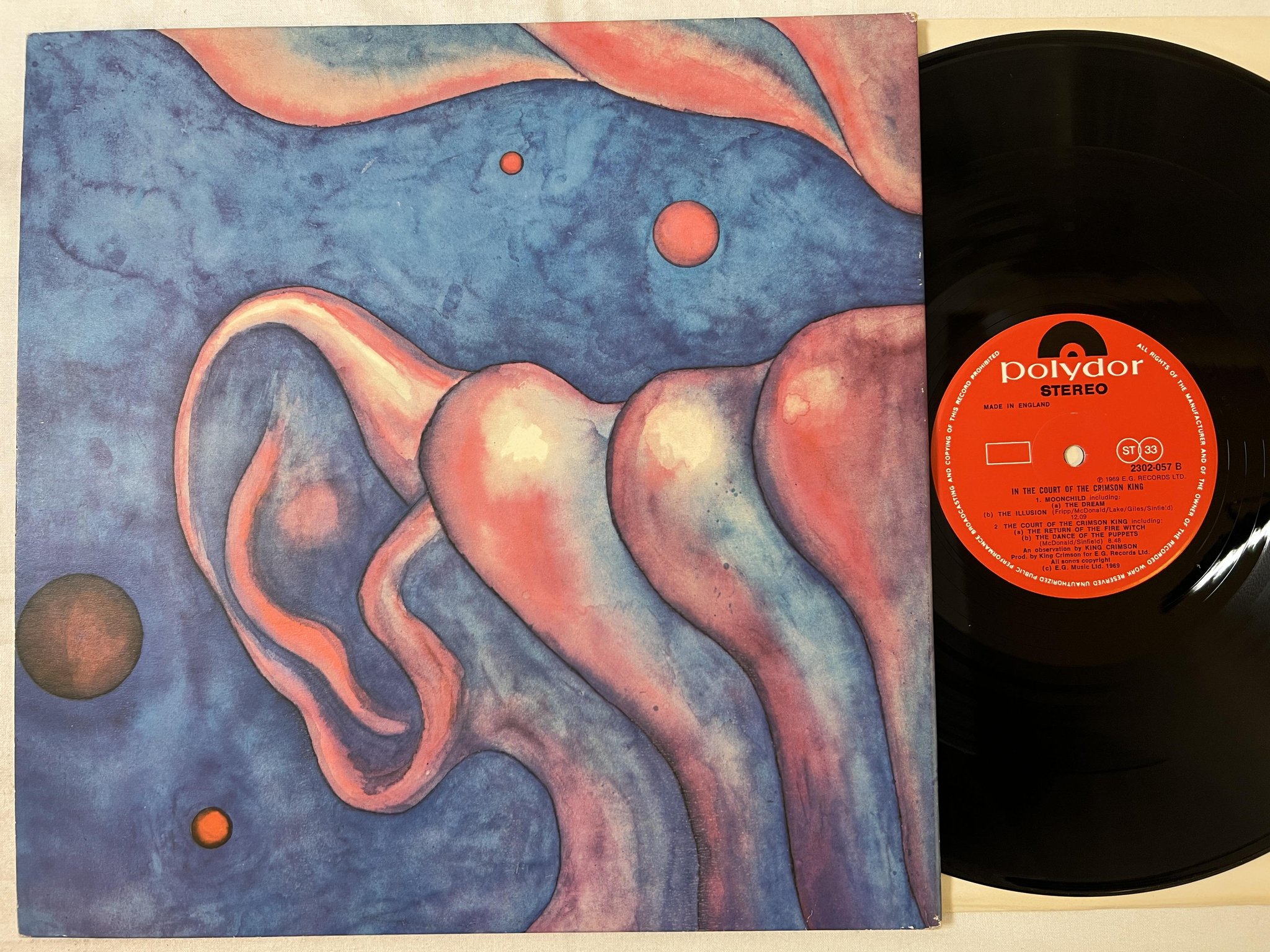 Omslagsbild för skivan KING CRIMSON In The Court Of The LP UK POLYDOR 2302-057