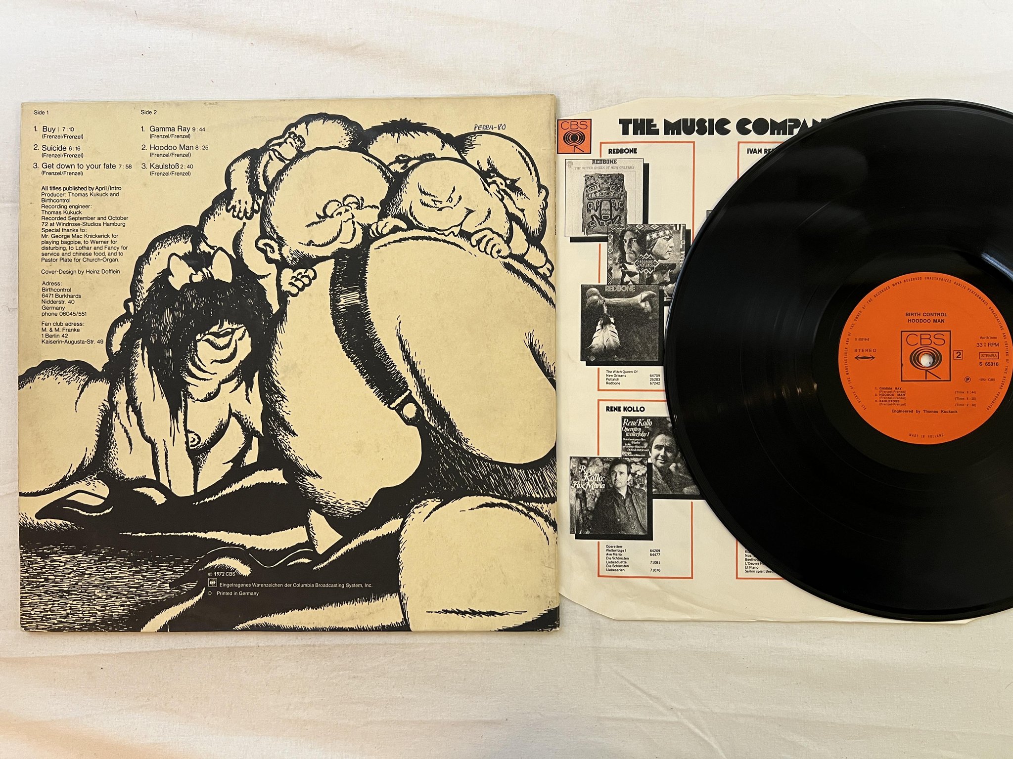 Omslagsbild för skivan BIRTH CONTROL hoodoo man LP -72 Hol CBS S 65316