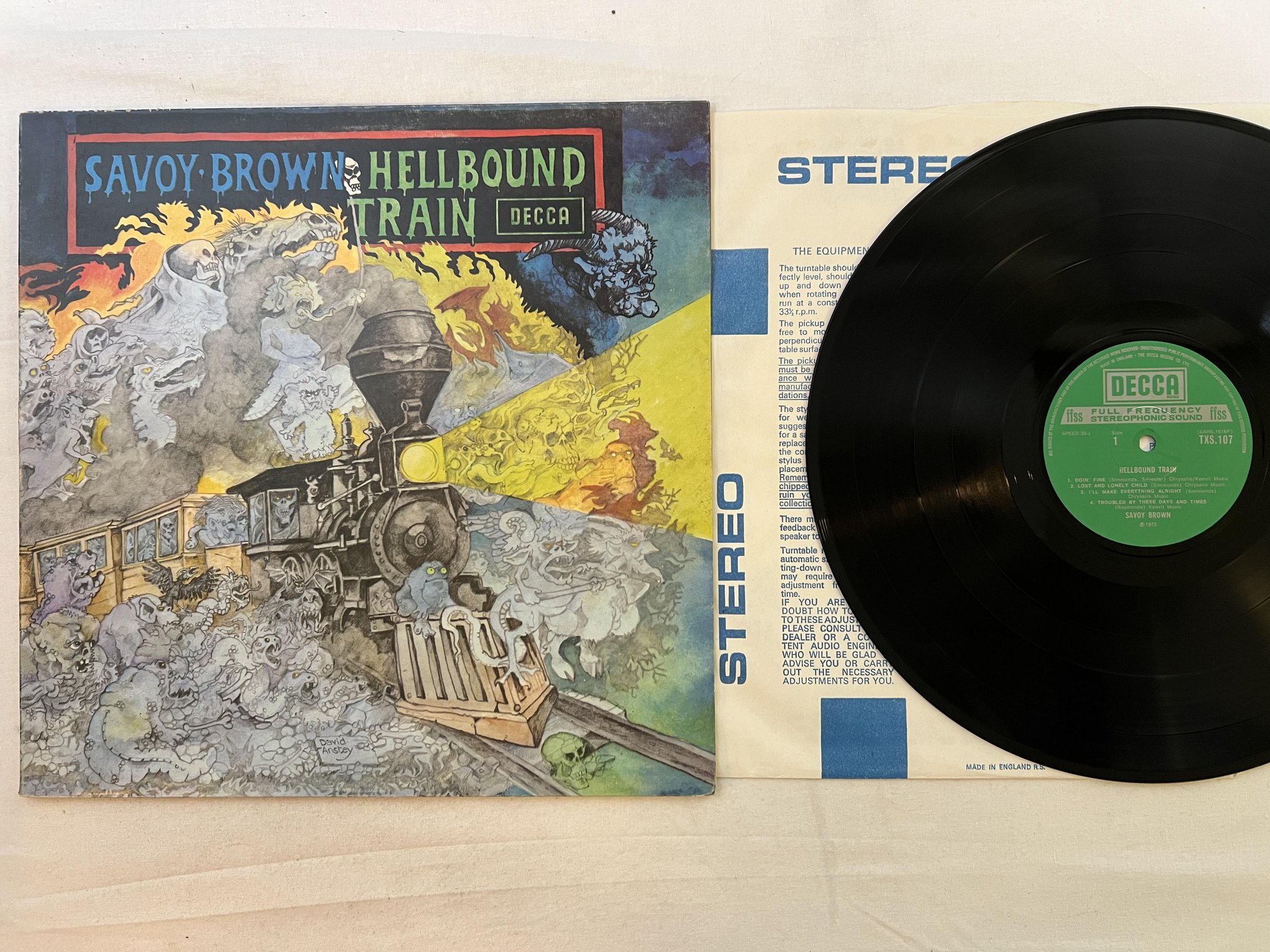 Omslagsbild för skivan SAVOY BROWN Hellbound Train LP -72 UK DECCA TXS 107