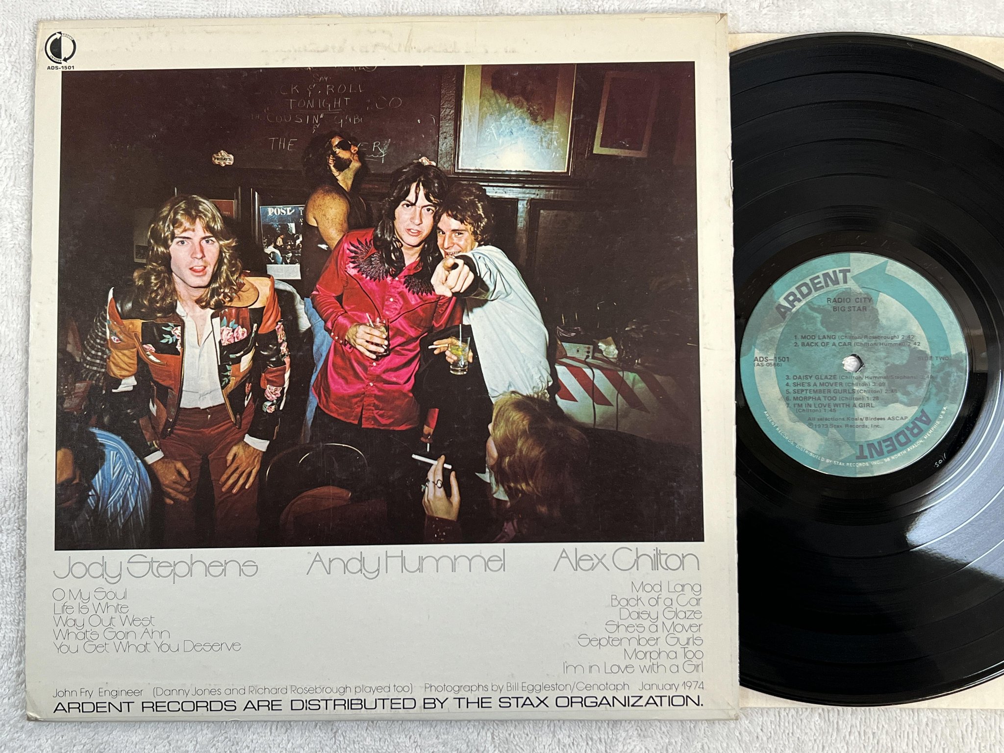 Omslagsbild för skivan BIG STAR Radio City LP -74 US ARDENT ADS 1501 *** SONIC PRESS / WOW ! ! ! ***