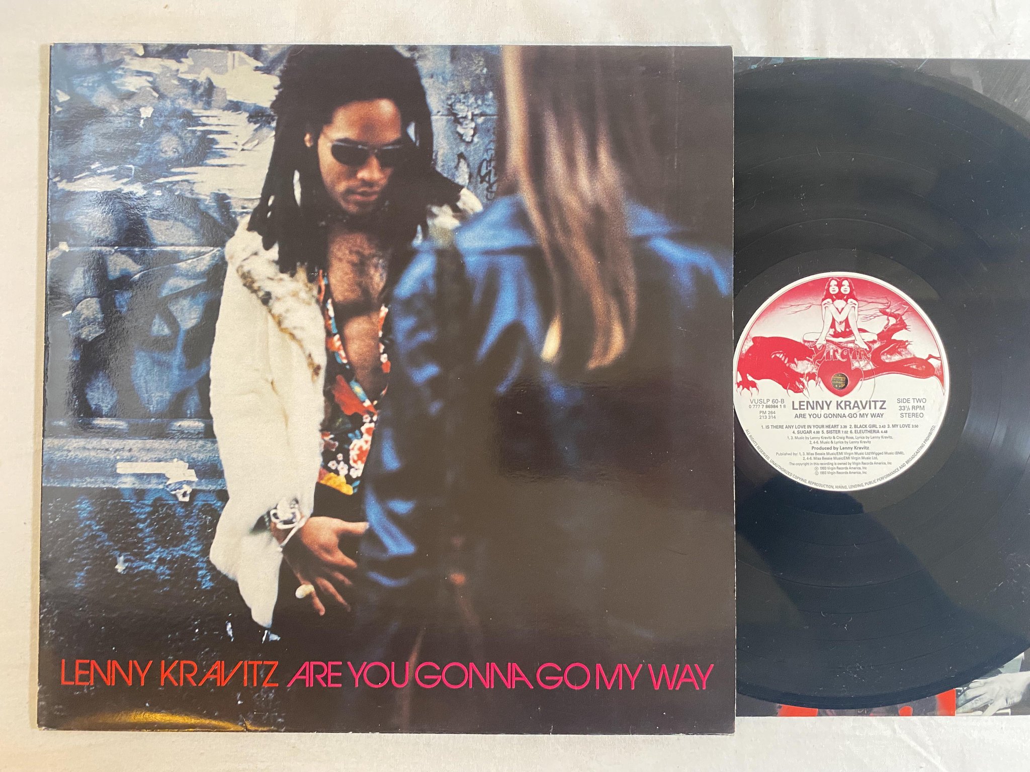 Omslagsbild för skivan LENNY KRAVITZ are you gonna go my way LP -93 EU VIRGIN VUSLP 60