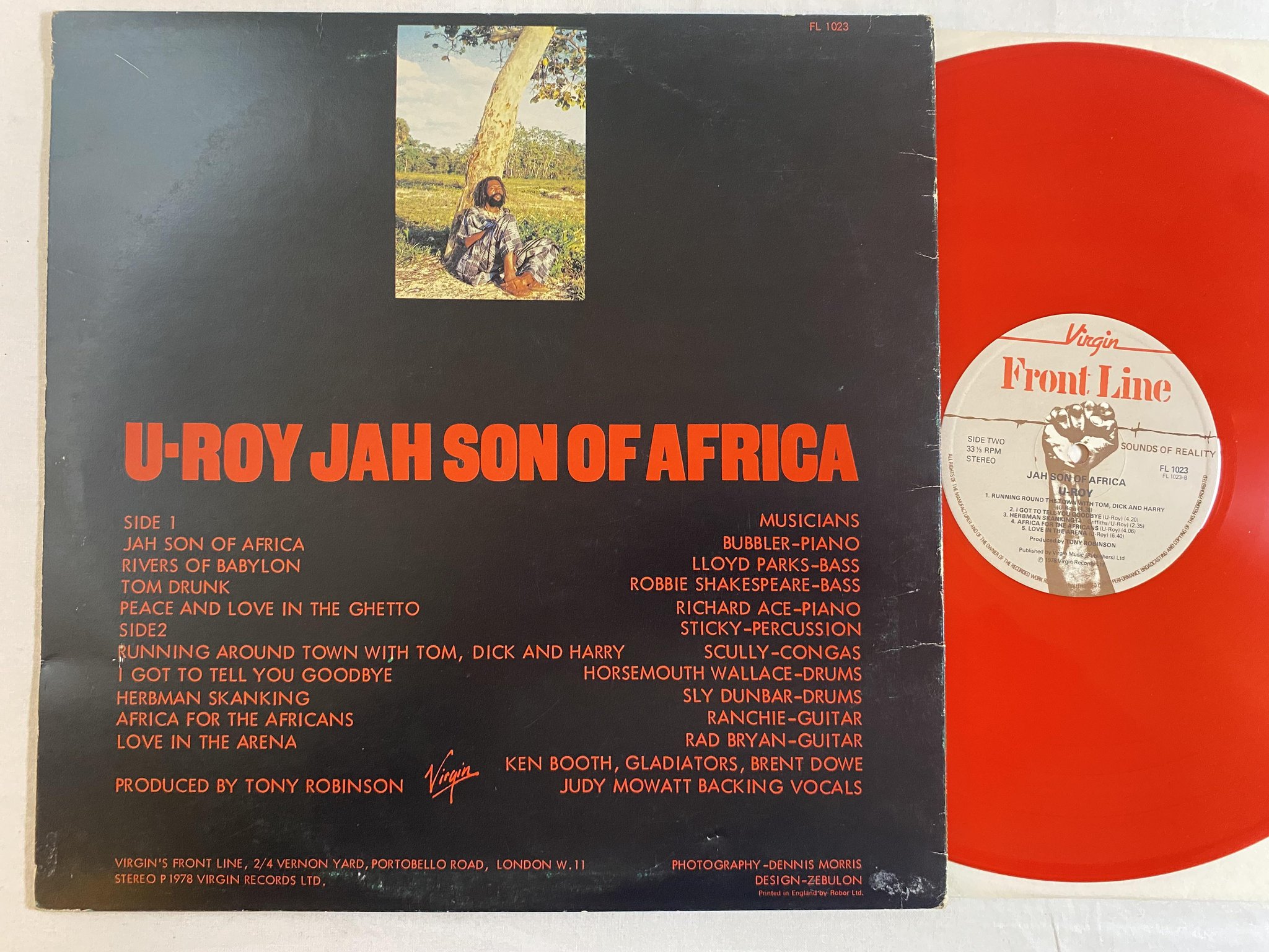 Omslagsbild för skivan U-ROY Jah son of Africa LP -78 UK FRONT LINE FL 1023 *** RED VINYL ***