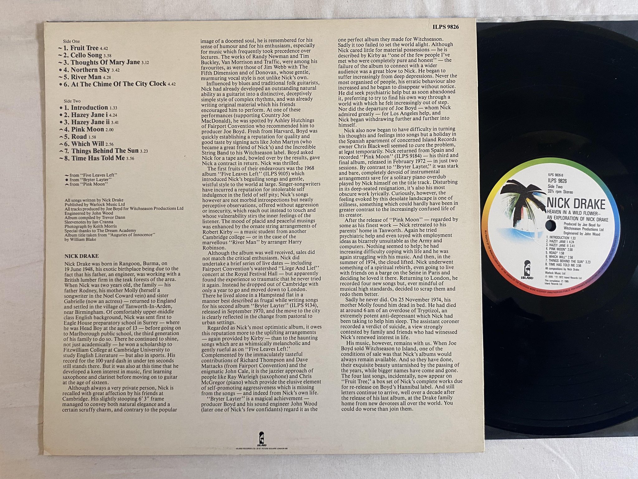 Omslagsbild för skivan NICK DRAKE Heaven In A Wild Flower LP -85 UK ISLAND ILPS 9826