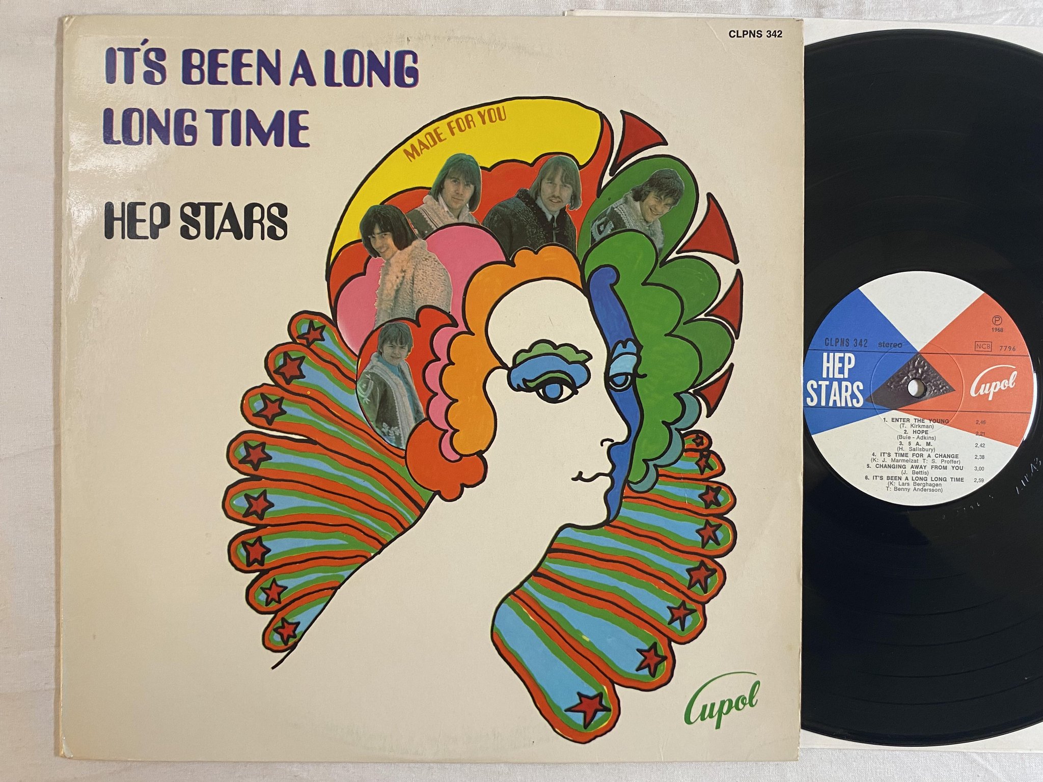 Omslagsbild för skivan HEP STARS it's been a long long time LP -68 Swe CUPOL CLPNS 342