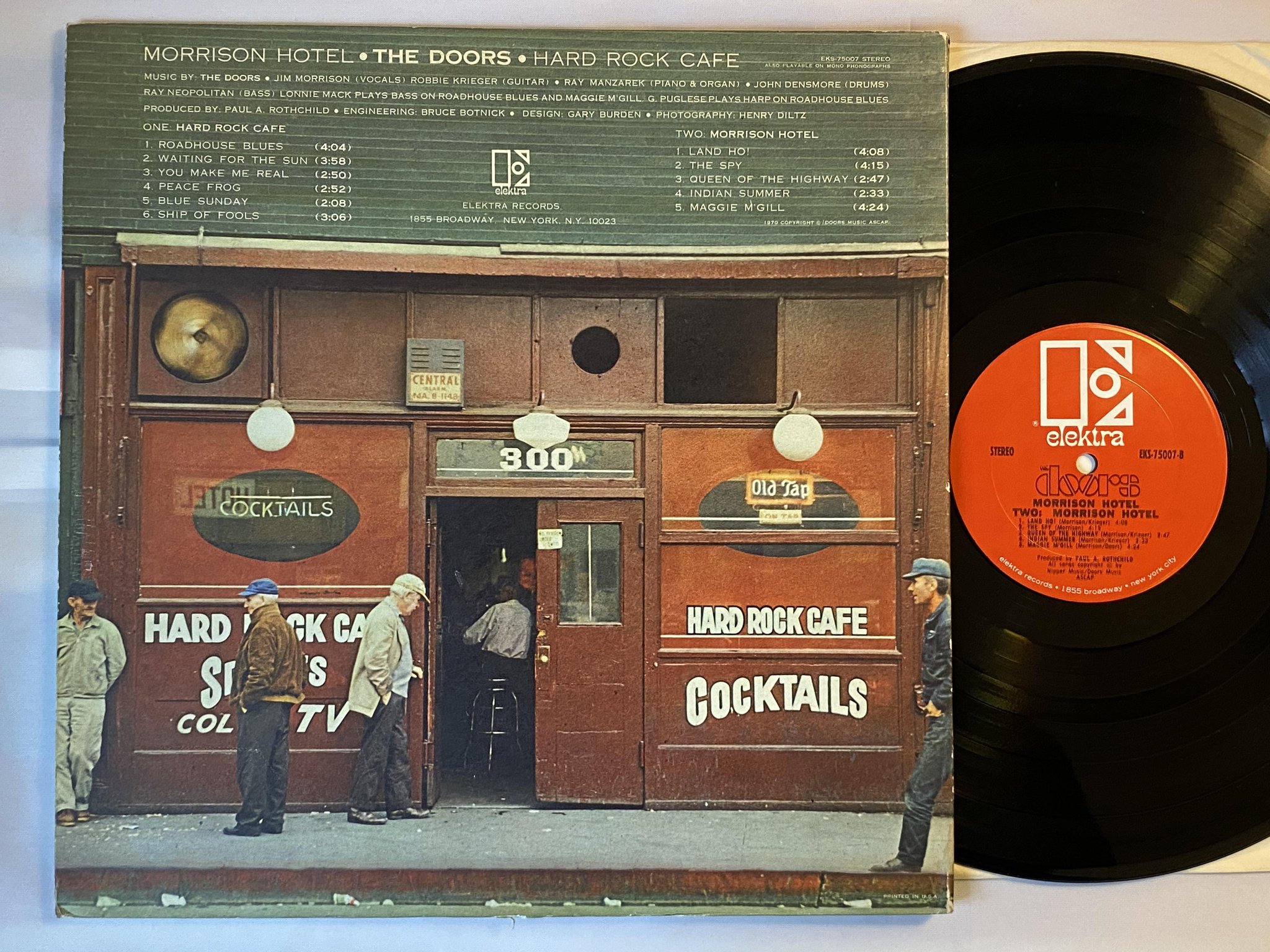 Omslagsbild för skivan THE DOORS Morrison Hotel LP US ELEKTRA EKS 75007