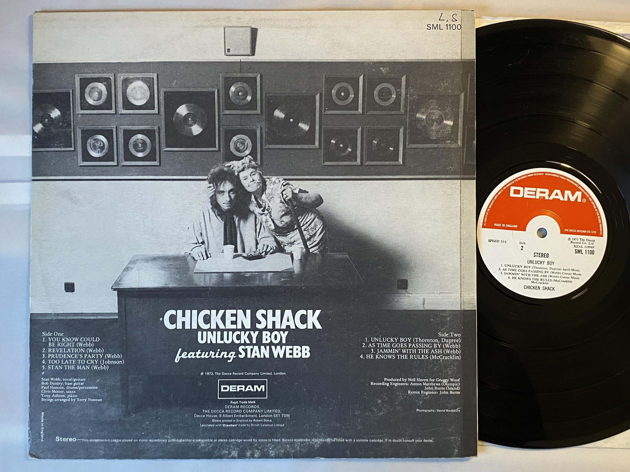 Omslagsbild för skivan CHICKEN SHACK unlucky boy LP -73 UK DERAM SML 1100